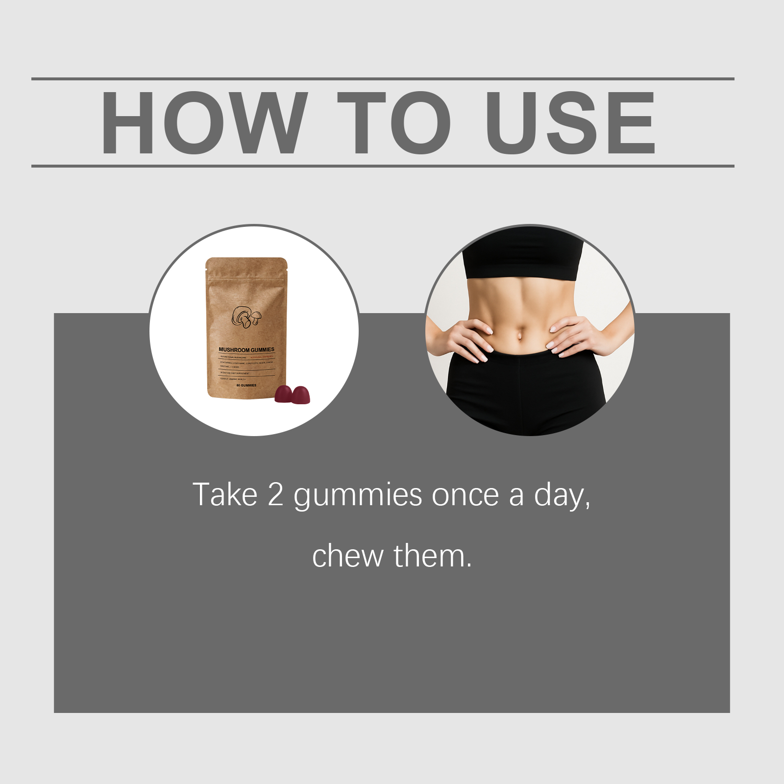 Mushroom Gut Health Gummy Daily Mildly Protect Body Wellness Help Create Nice Body Figure For Daily Consumption