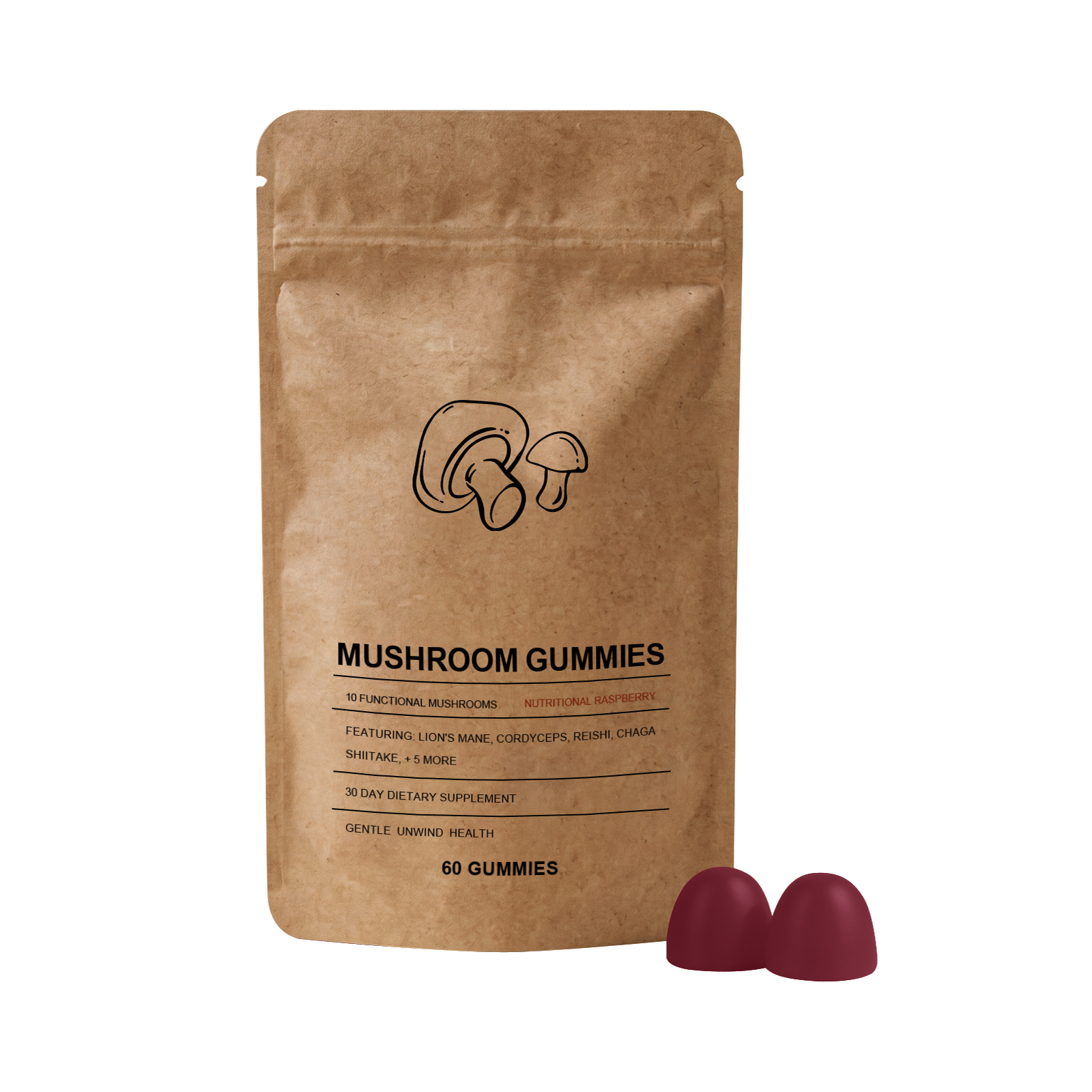 Mushroom Gut Health Gummy Daily Mildly Protect Body Wellness Help Create Nice Body Figure For Daily Consumption