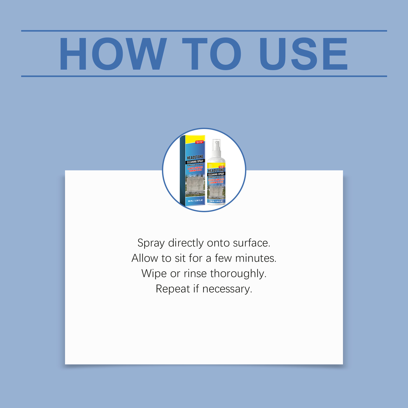 Tombstone Cleaning Spray Mild Formula Gentle Clean Renew Bright Convenient Maintain Stone Surface Stains Dirt Care