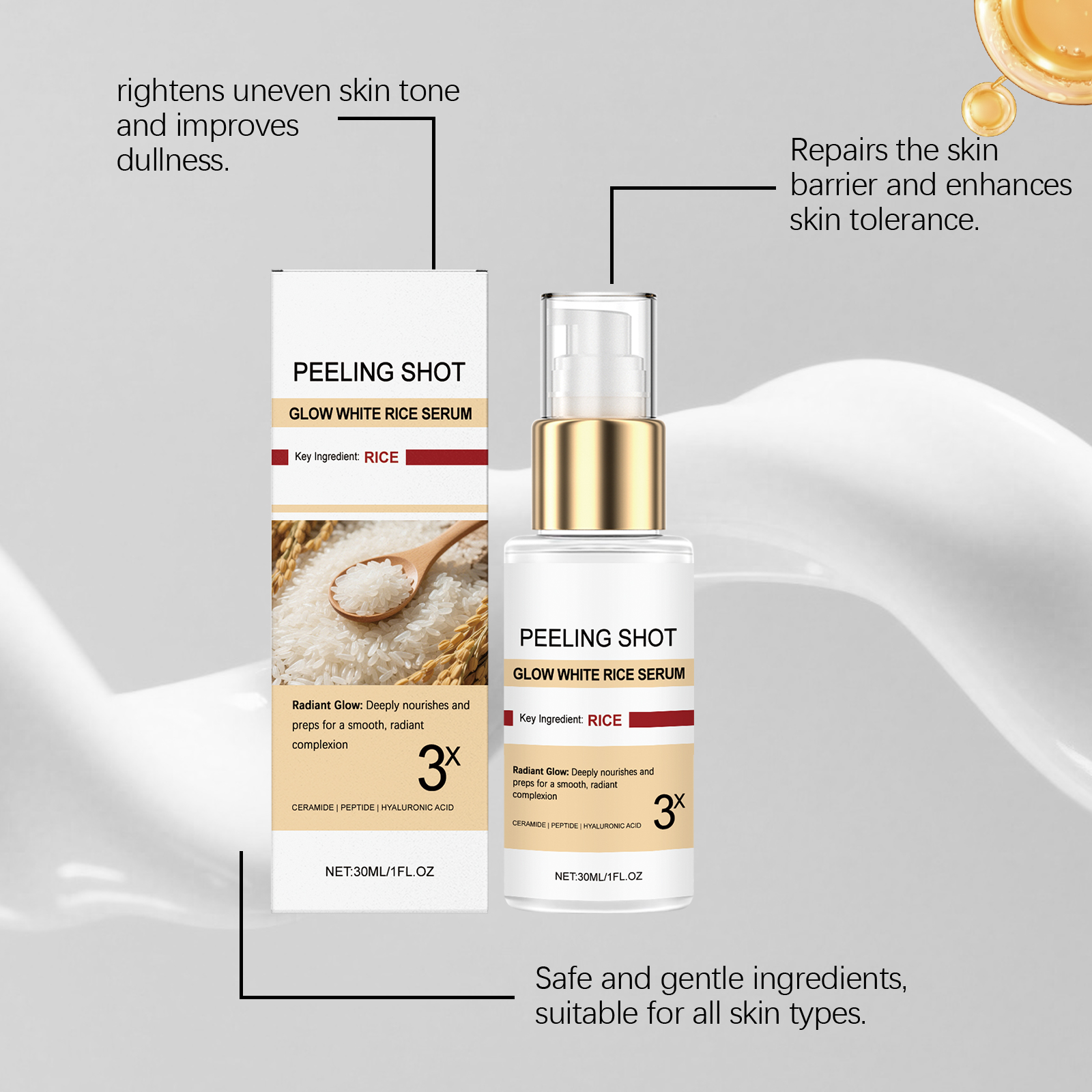 Moisturizing Nourishing Essence Liquid Hydrating Bright Mild Daily Nourish Facial Skin Care Serum Deep Soft Healthy Gentle Smooth