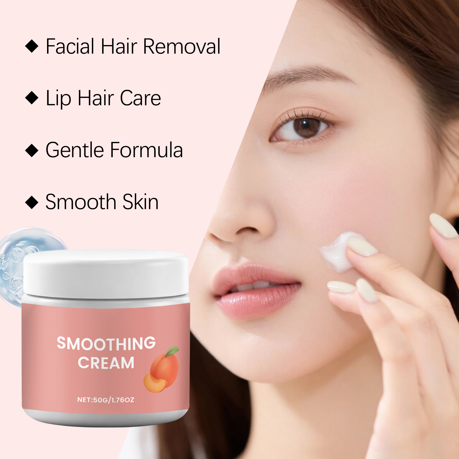 Peach Hair Removal Cream Mild Cleansing Delicate Smooth Comfortable Skin Care For Face Lip Surrounding Fine Fuzz