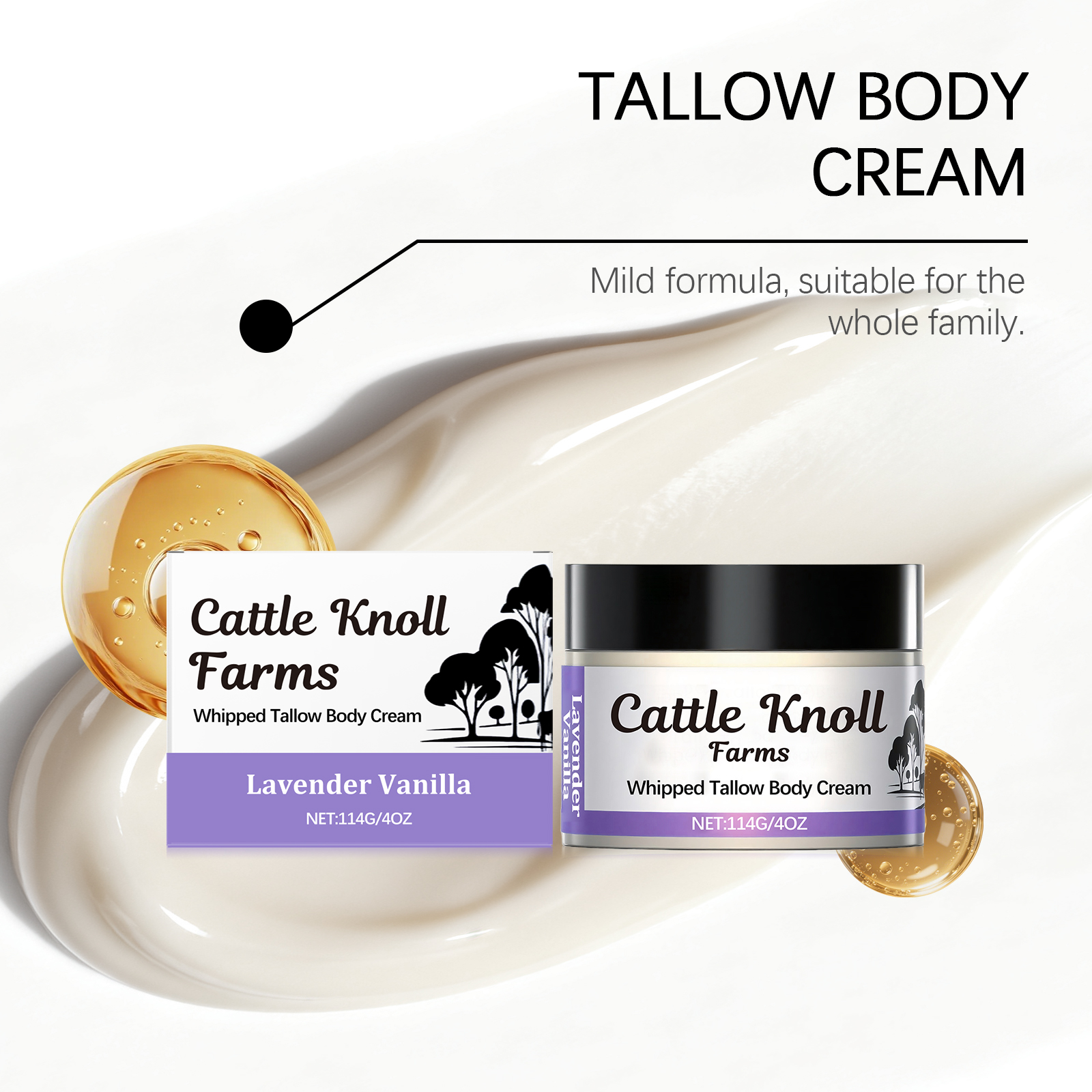 Tallow Skin Cream Mild Daily Nourishing Lock Water Moisturize Smooth Delicate Dry Skin Body Care Lotion