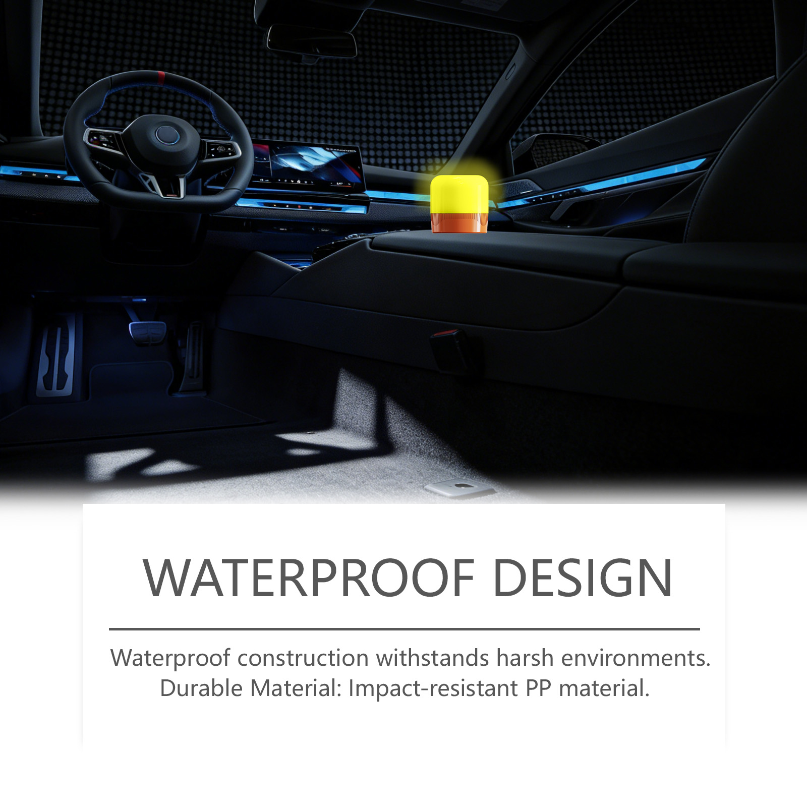Multi Function Emergency Light Led Signal Lamp Intermittent Function Waterproof Pp Material Yellow Automobile Warning Lamp