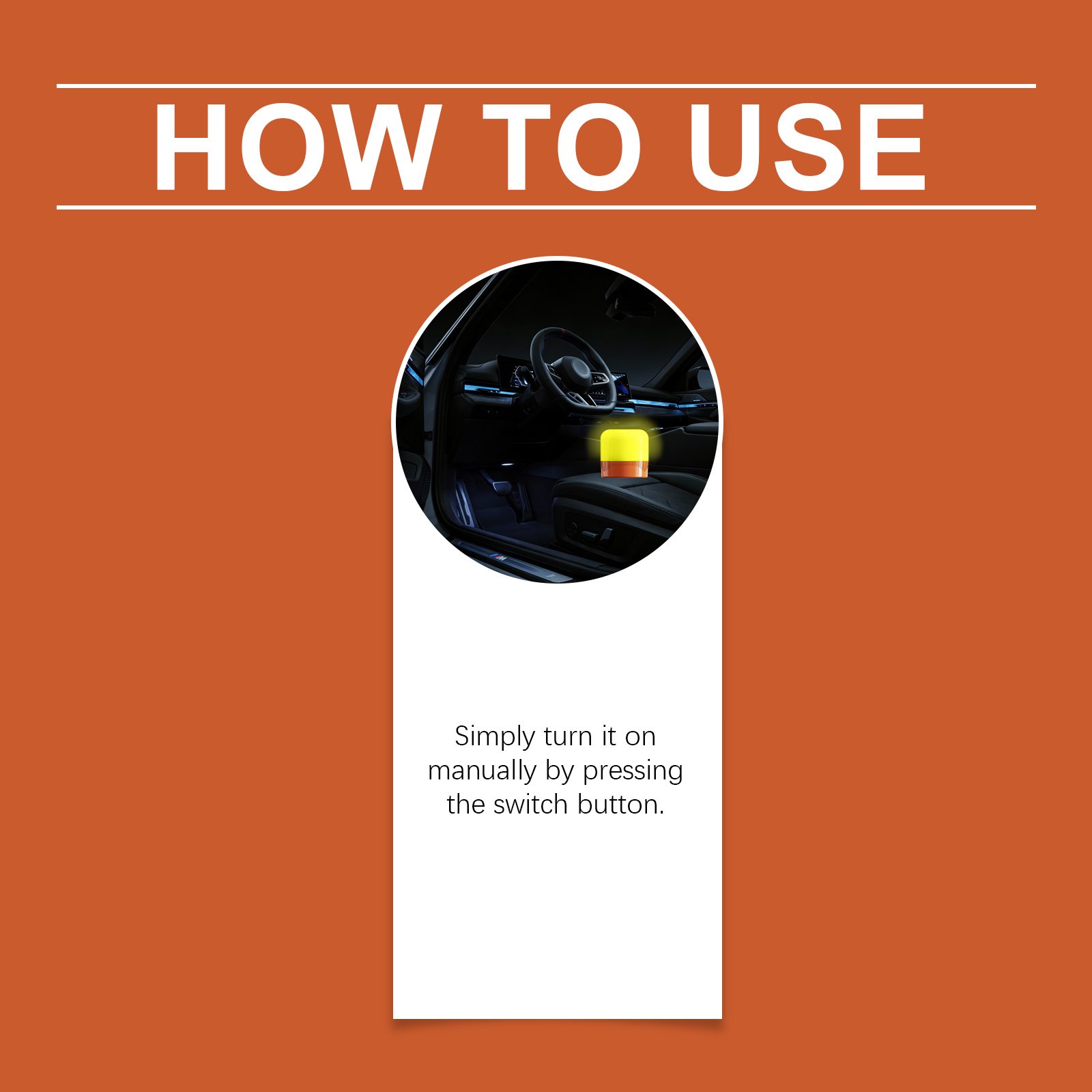Multi Function Emergency Light Led Signal Lamp Intermittent Function Waterproof Pp Material Yellow Automobile Warning Lamp