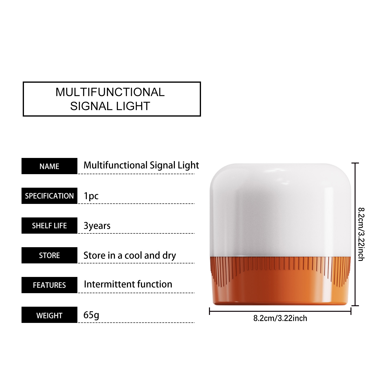 Multi Function Emergency Light Led Signal Lamp Intermittent Function Waterproof Pp Material Yellow Automobile Warning Lamp