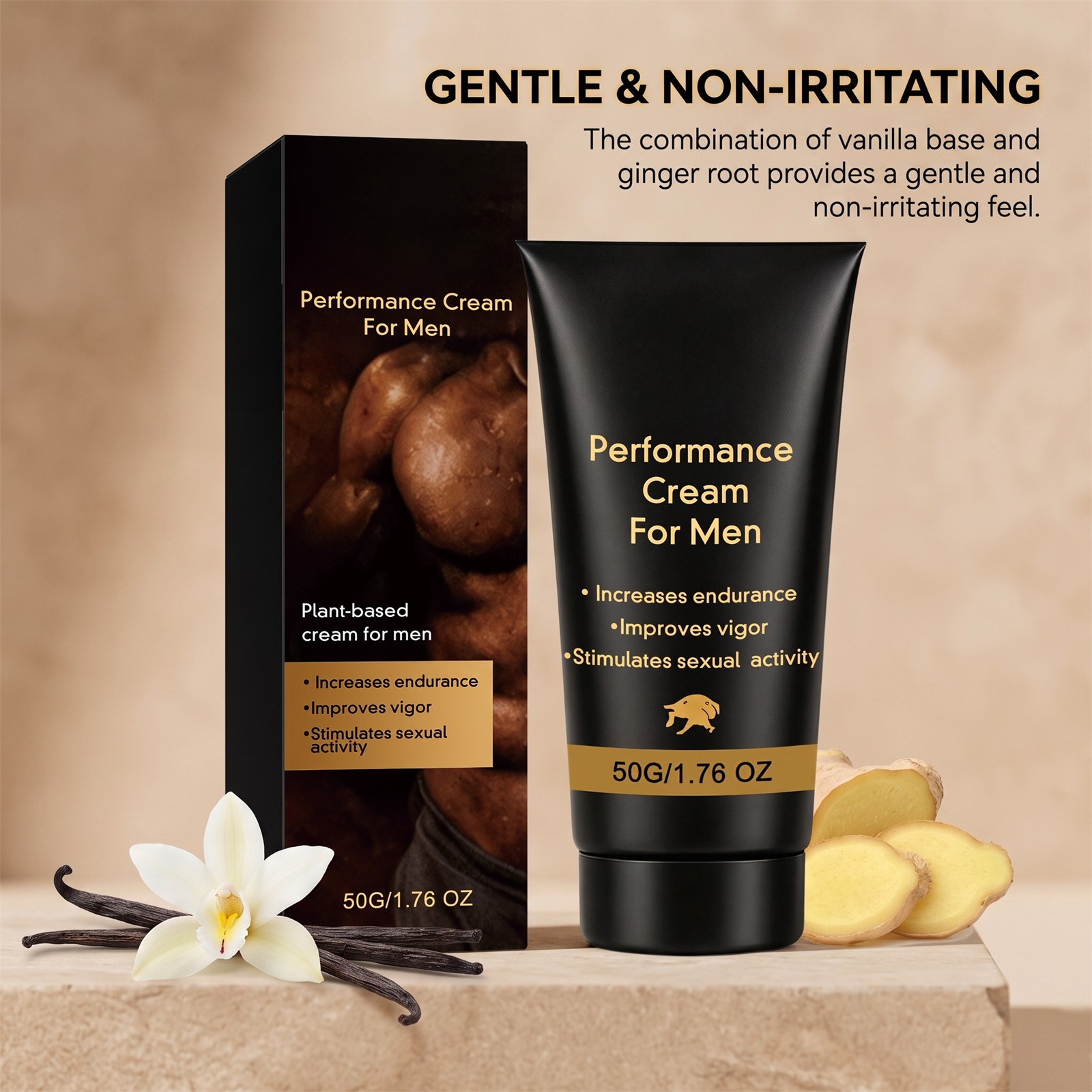 Men Body Care Cream Mild Ingredients Moisturizing Tender Light Texture Daily Male Body Smear Treatment
