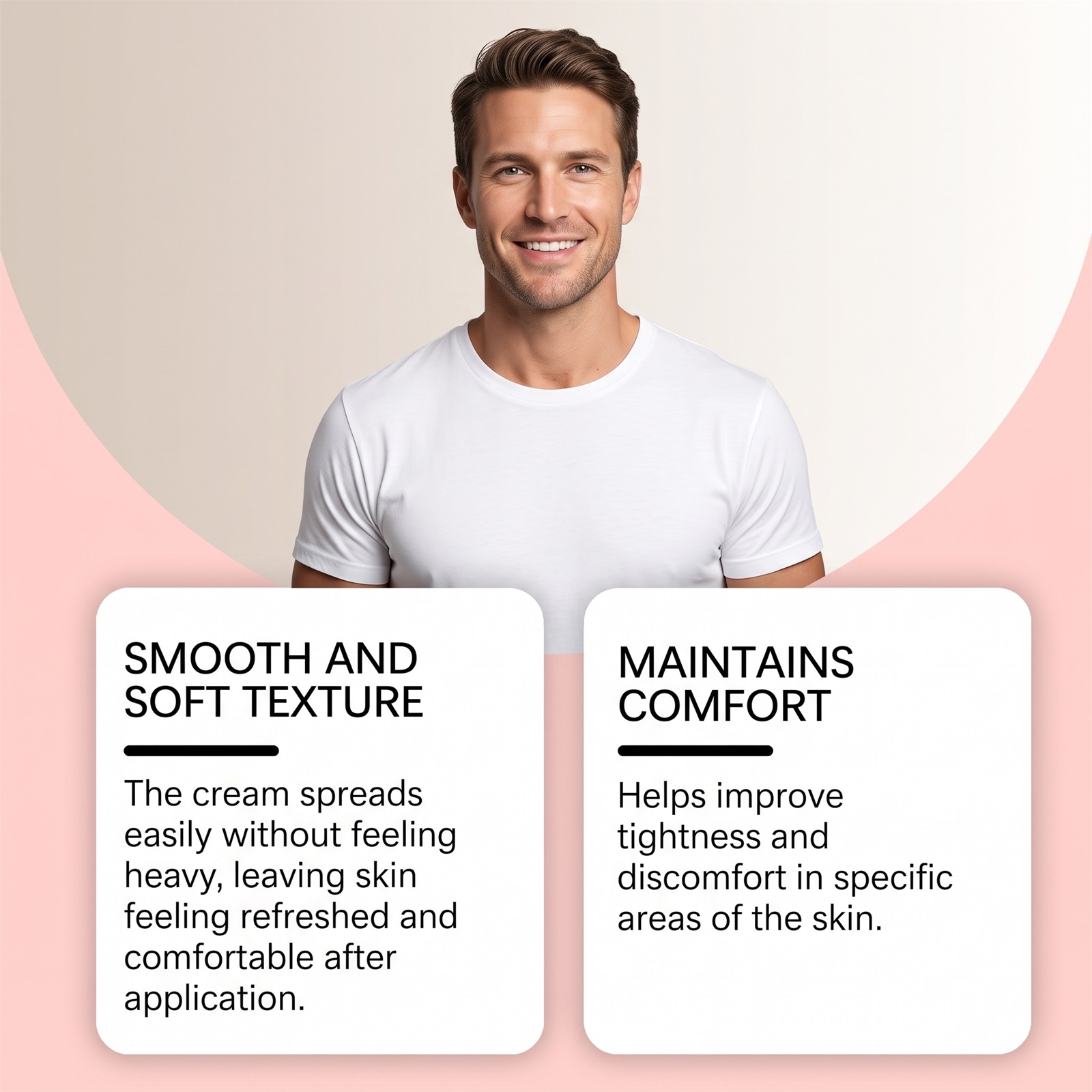 Men Body Care Cream Mild Ingredients Moisturizing Tender Light Texture Daily Male Body Smear Treatment
