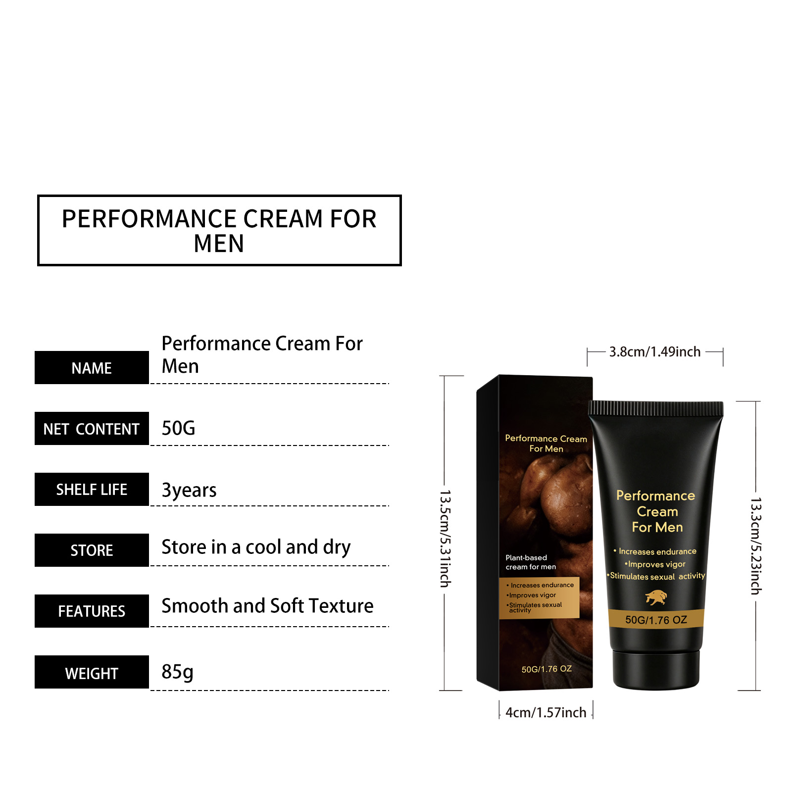 Men Body Care Cream Mild Ingredients Moisturizing Tender Light Texture Daily Male Body Smear Treatment