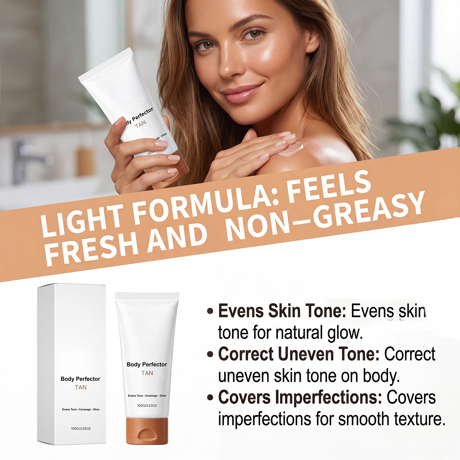 Wheat Shade Concealing Body Lotion Cover Body Blemishes Even Skin Tone Create Natural Wheat Complexion
