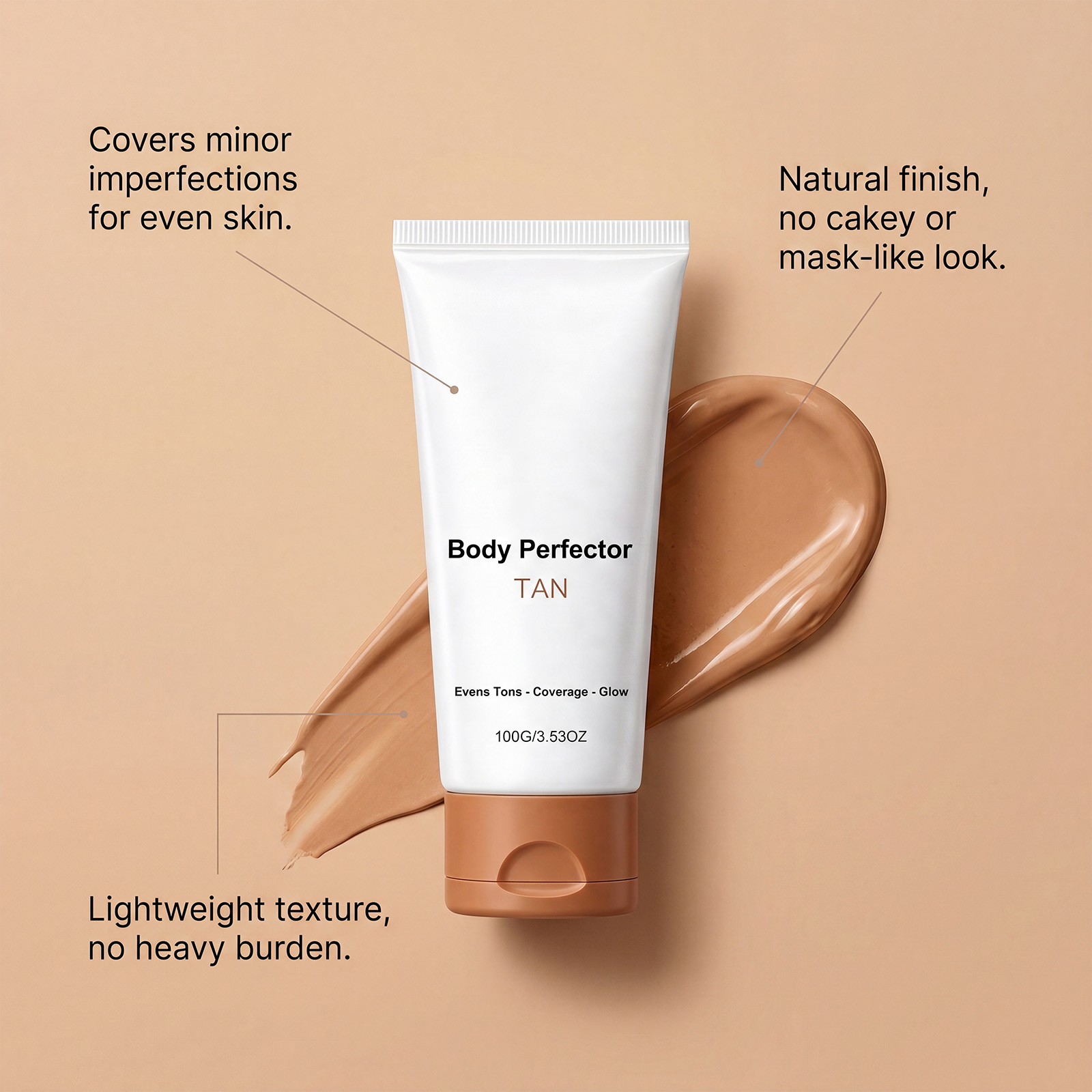 Wheat Shade Concealing Body Lotion Cover Body Blemishes Even Skin Tone Create Natural Wheat Complexion