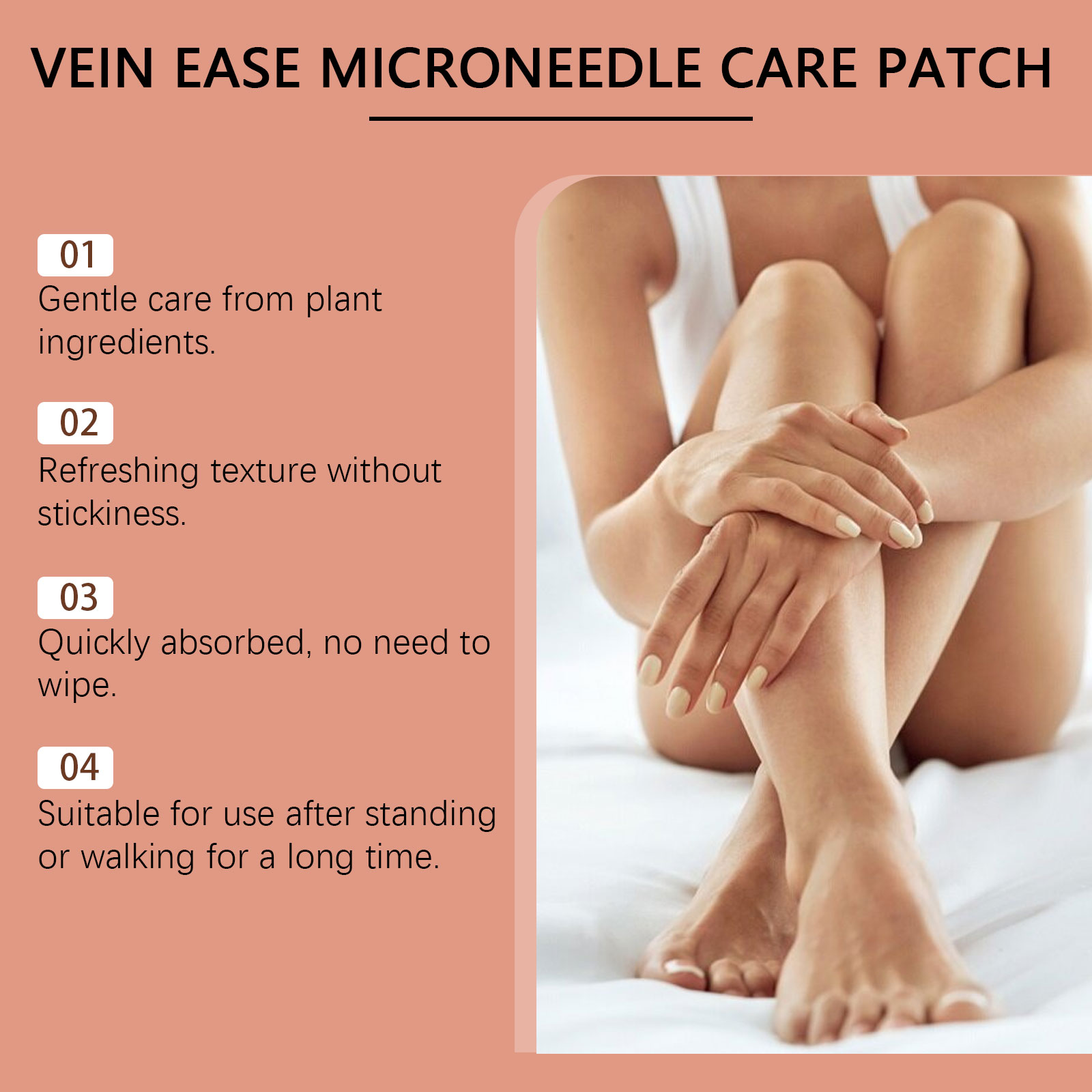 Leg Care Patch Mild Ingredients Nourish Moisturize Daily Care Massage Relieve Leg Discomfort