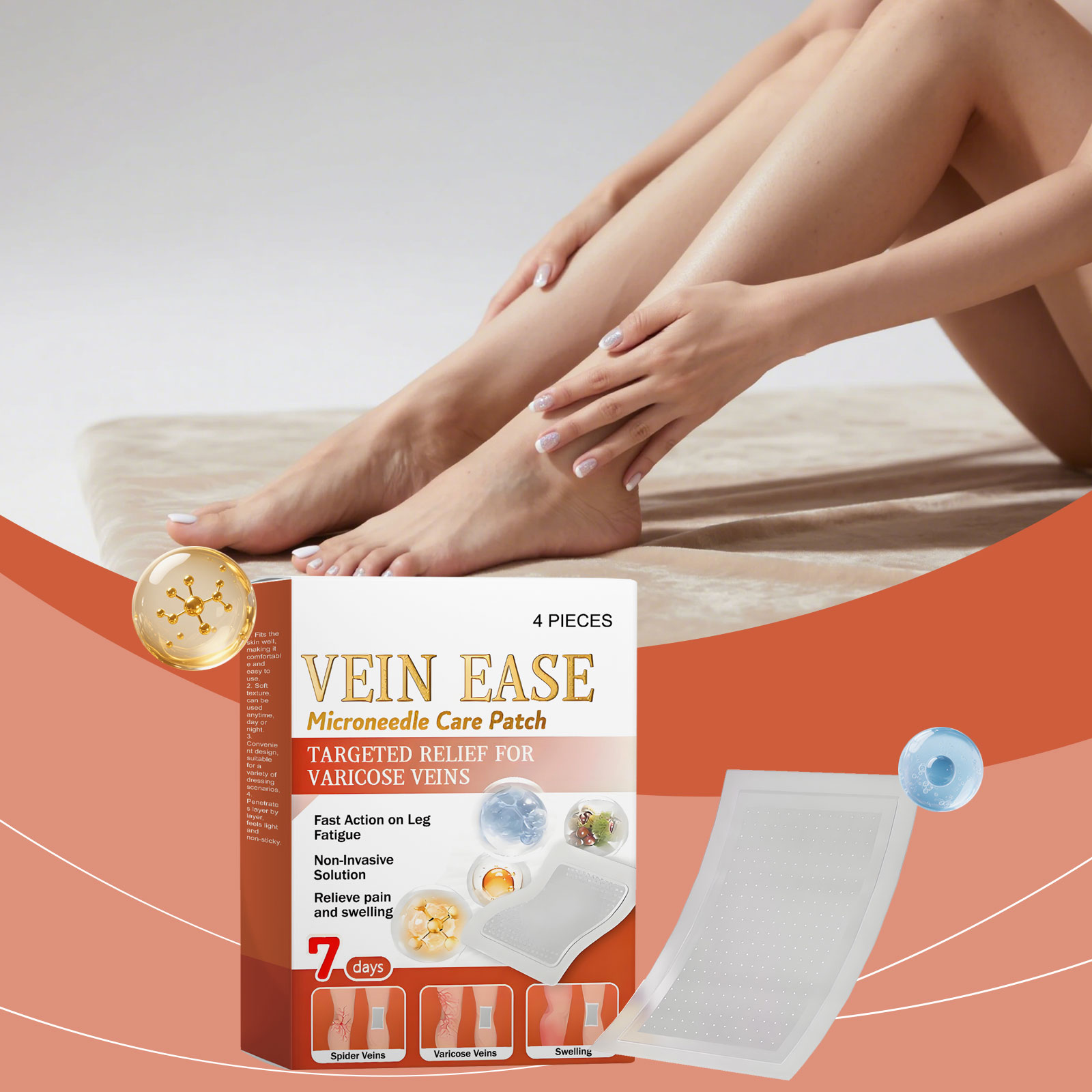 Leg Care Patch Mild Ingredients Nourish Moisturize Daily Care Massage Relieve Leg Discomfort