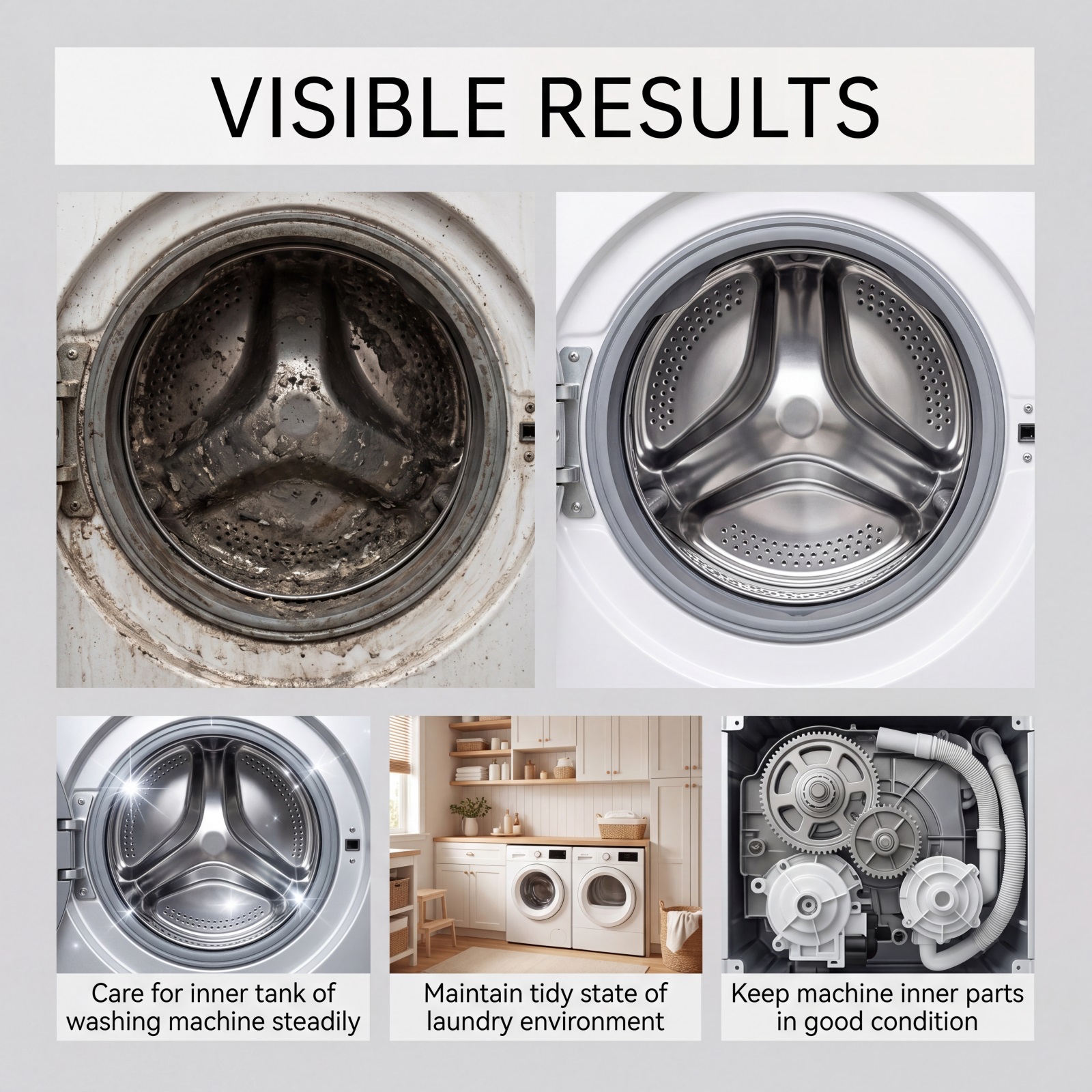 Washing Machine Cleaning Tablets Mild Clean Stain Limescale Odor Remove Fresh Long Lasting Fragrance Inner Drum