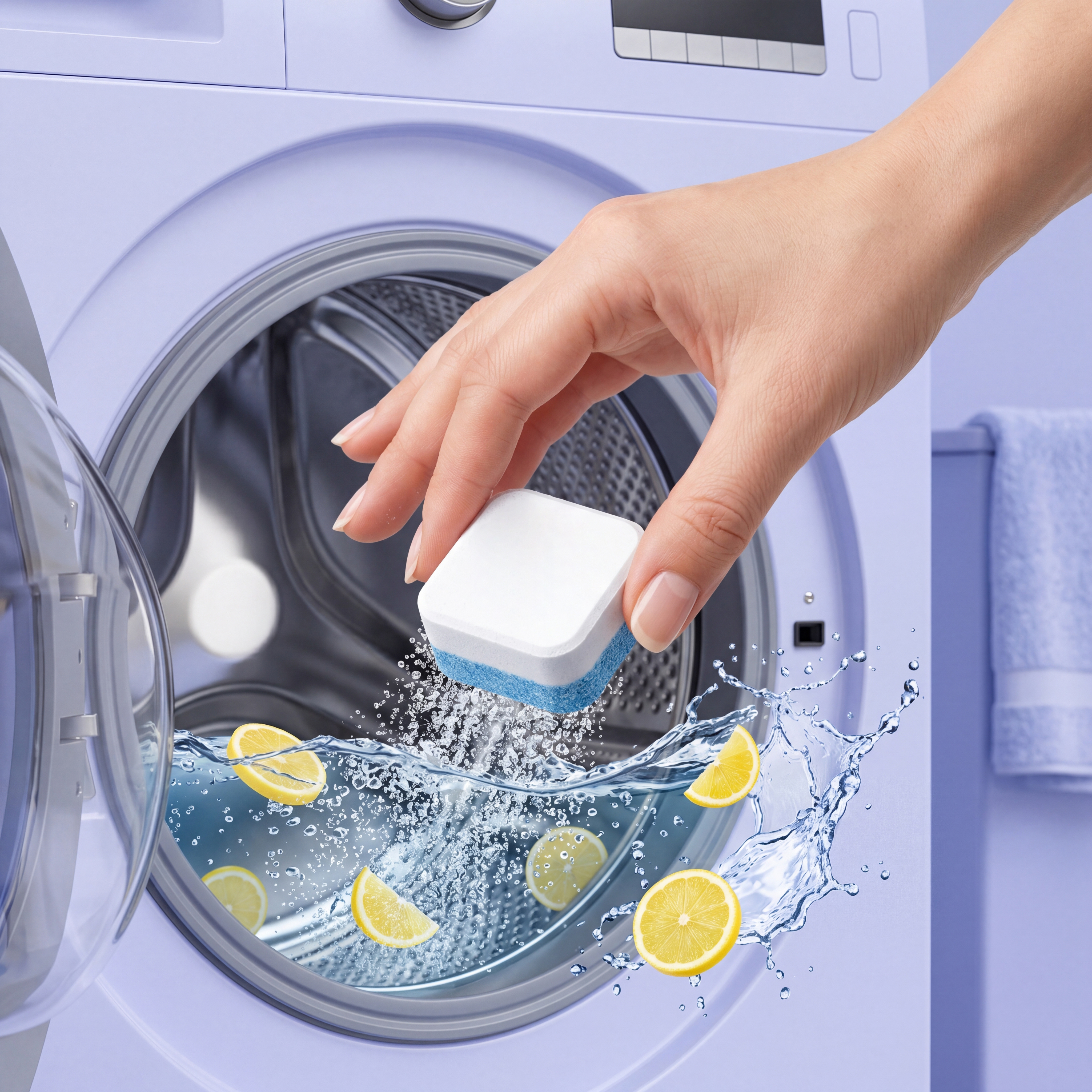 Washing Machine Cleaning Tablets Mild Clean Stain Limescale Odor Remove Fresh Long Lasting Fragrance Inner Drum