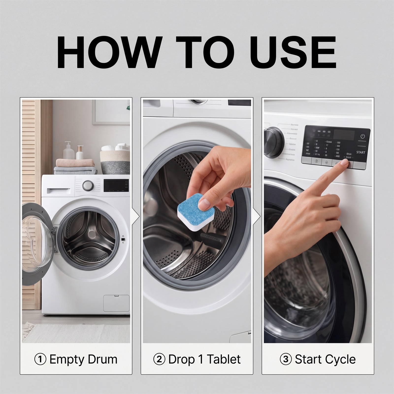 Washing Machine Cleaning Tablets Mild Clean Stain Limescale Odor Remove Fresh Long Lasting Fragrance Inner Drum