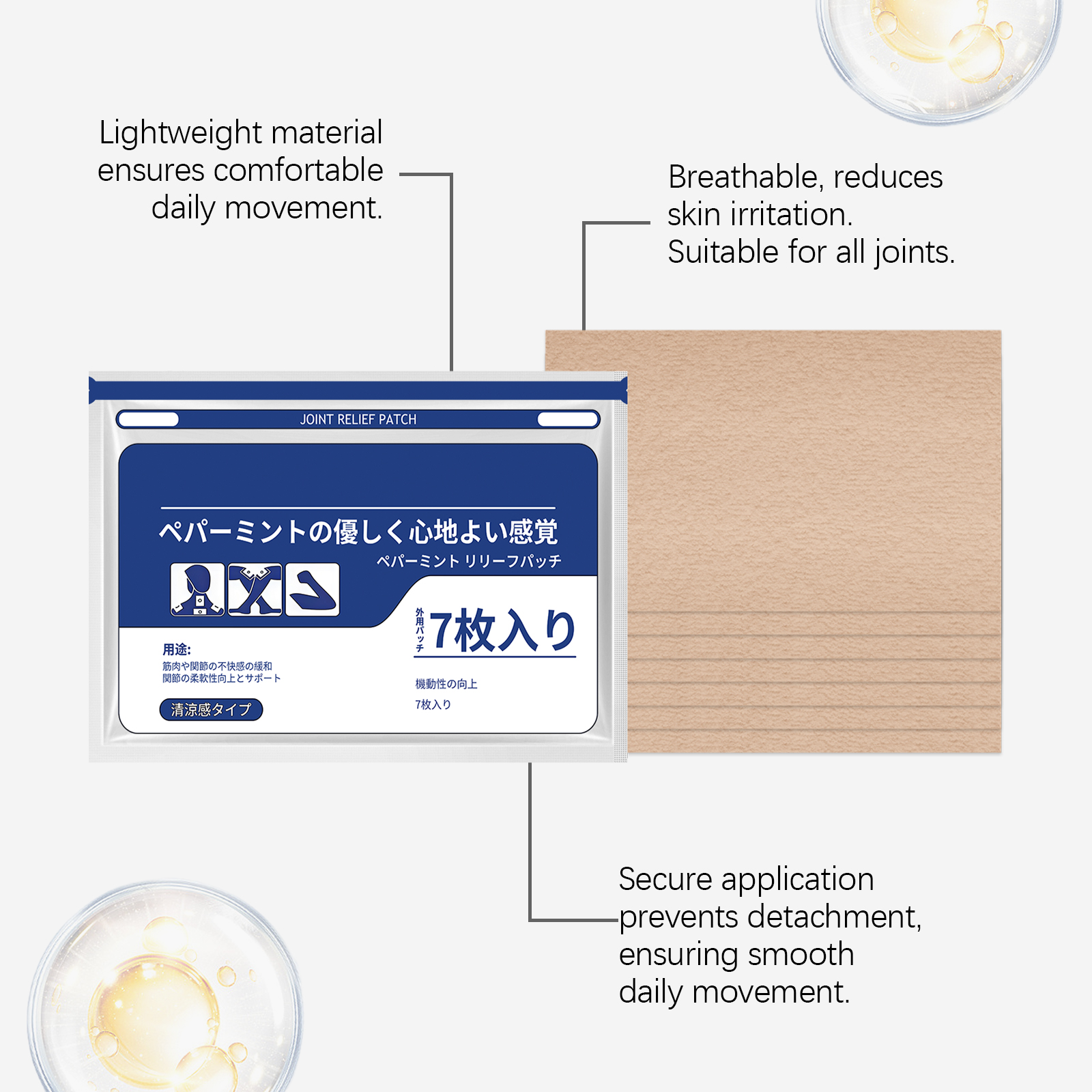 Joint Care Patch Daily Maintenance Mild Ingredients Comfortable Care Body Joint Protection Gentle Nourish Soft Safeguard