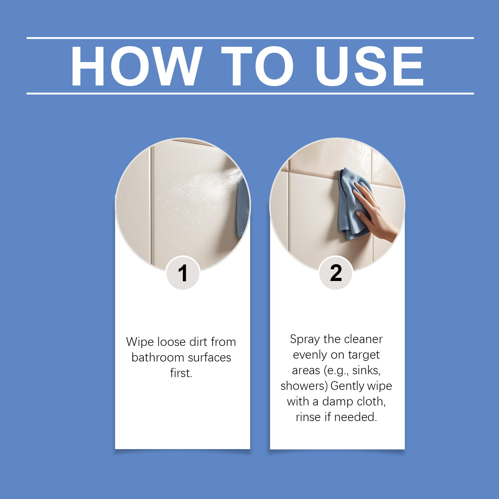Bathroom Cleaner Household Multi Surface Daily Maintenance Scale Stain Remover Bathtub Tile Care