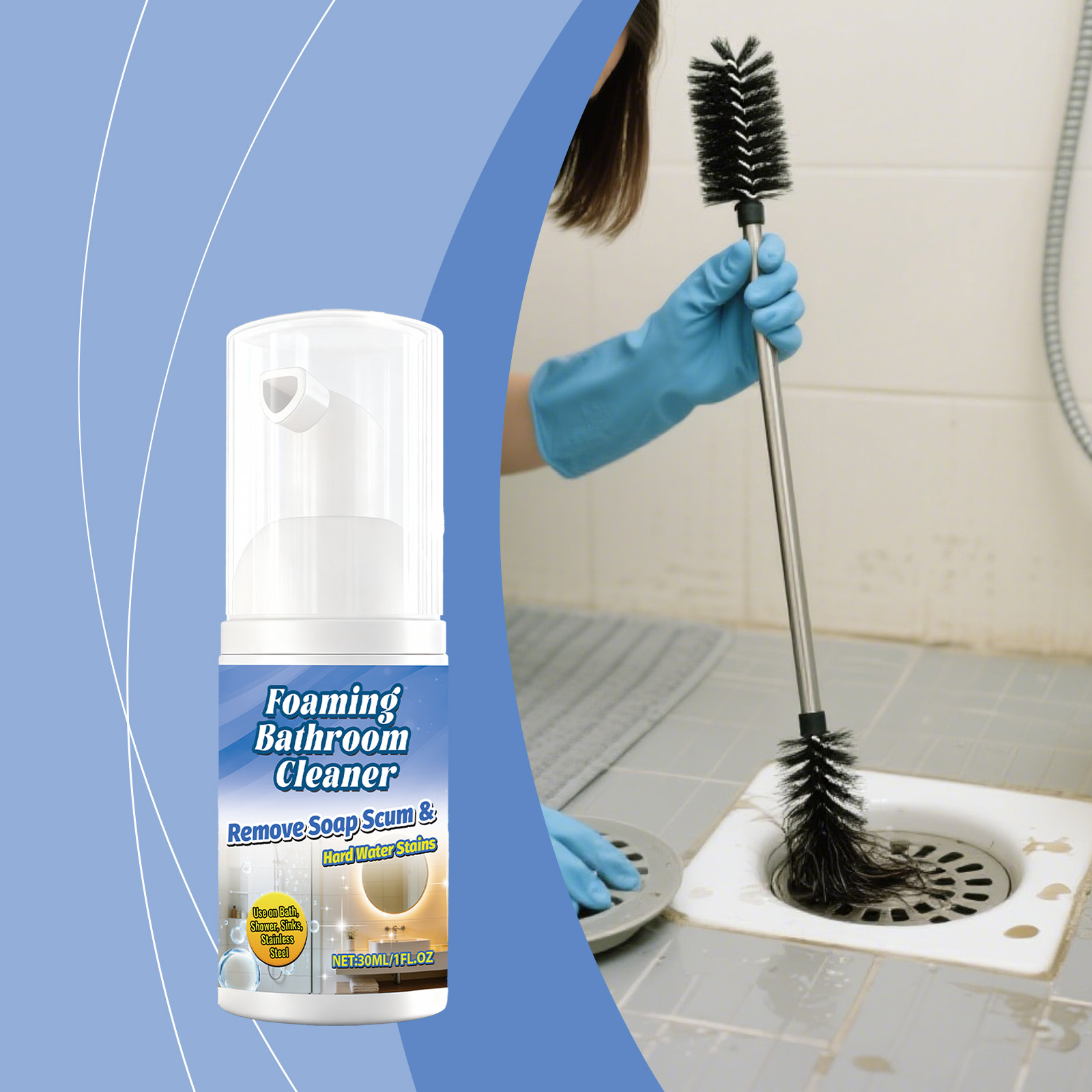 Bathroom Cleaner Household Multi Surface Daily Maintenance Scale Stain Remover Bathtub Tile Care