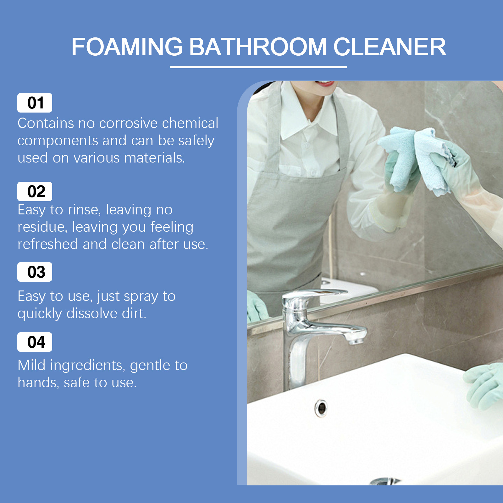 Bathroom Cleaner Household Multi Surface Daily Maintenance Scale Stain Remover Bathtub Tile Care