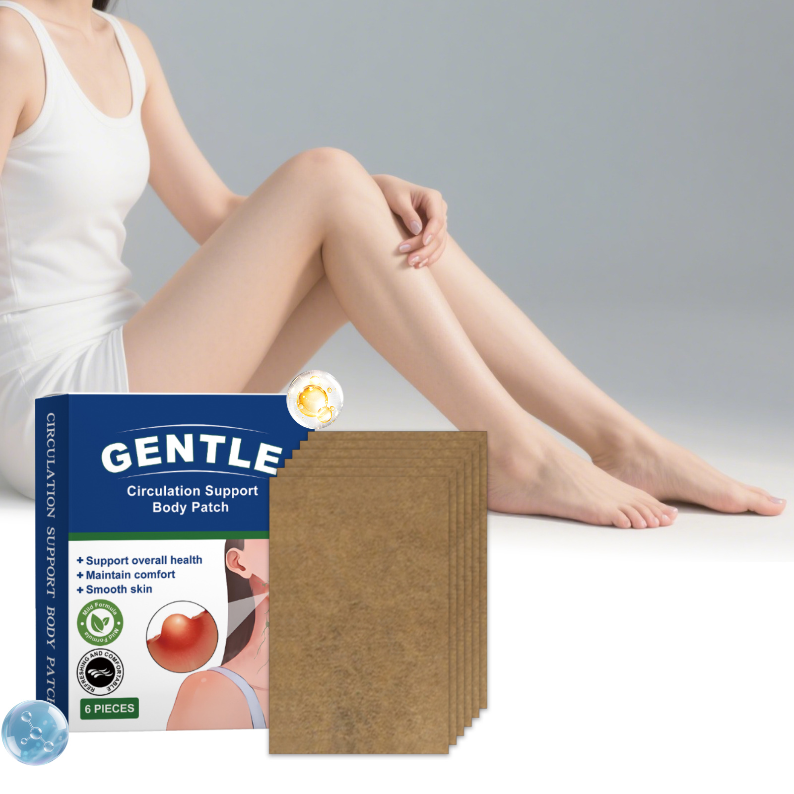Body Care Patch Plant Ingredient Breathable Thin Fit Skin Local Care Long Standing Sitting Suitable