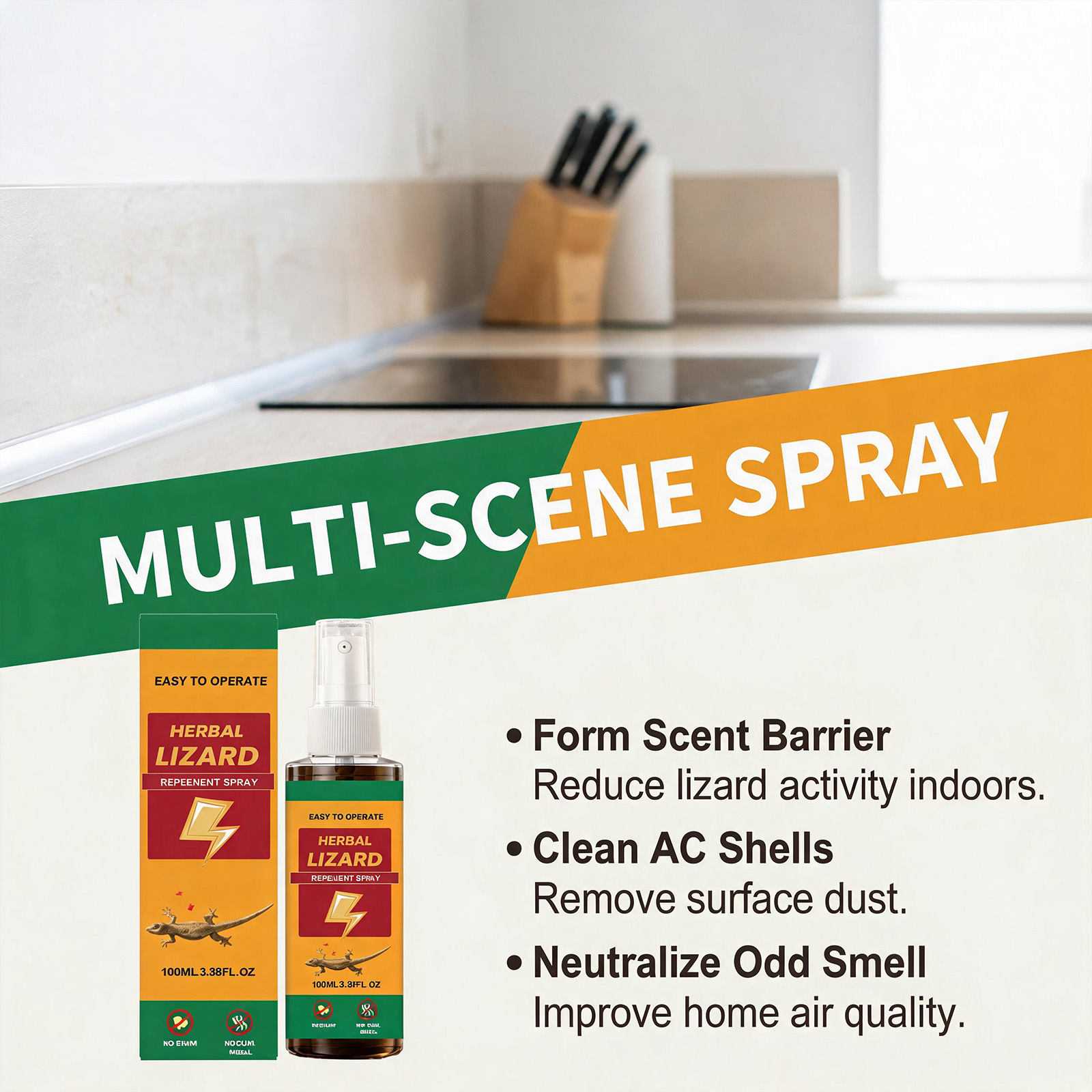 Herbal Lizard Repellent Spray Mild Portable Easy Care Daily Indoor Outdoor Gentle Protection Liquid