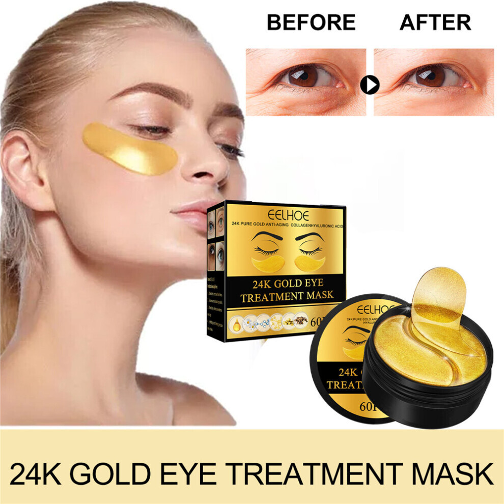 24K Gold Eye Mask To Reduce Eye Bags Firm Moisturize