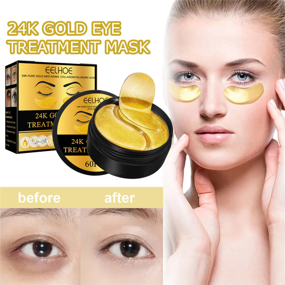 24K Gold Eye Mask To Reduce Eye Bags Firm Moisturize