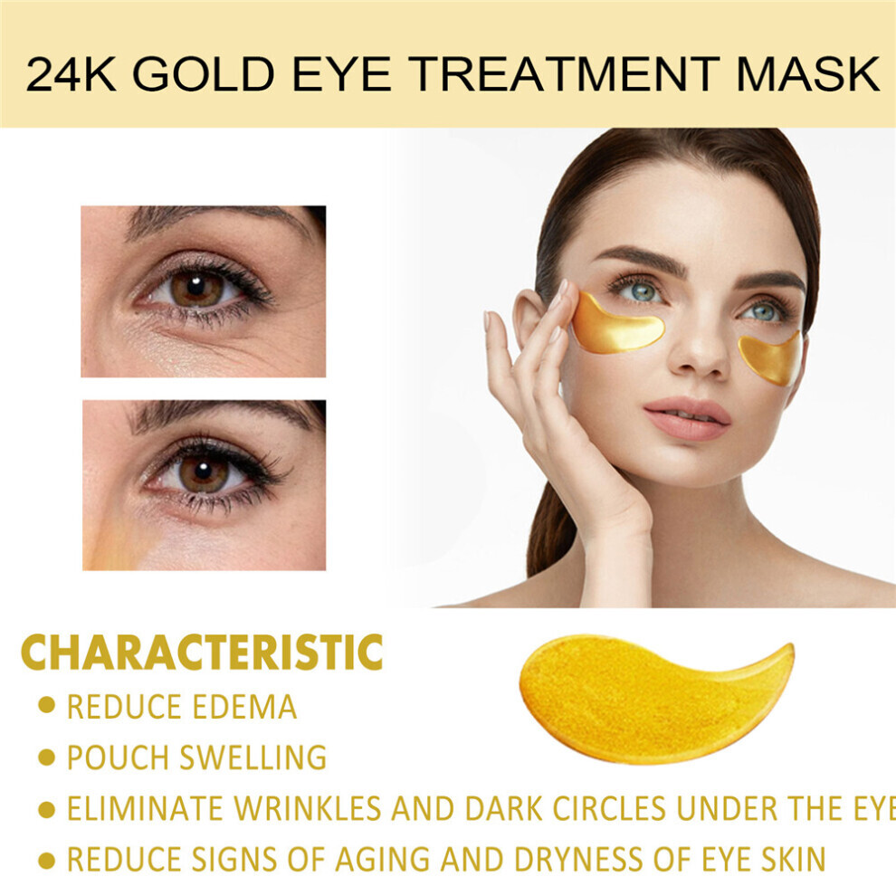 24K Gold Eye Mask To Reduce Eye Bags Firm Moisturize