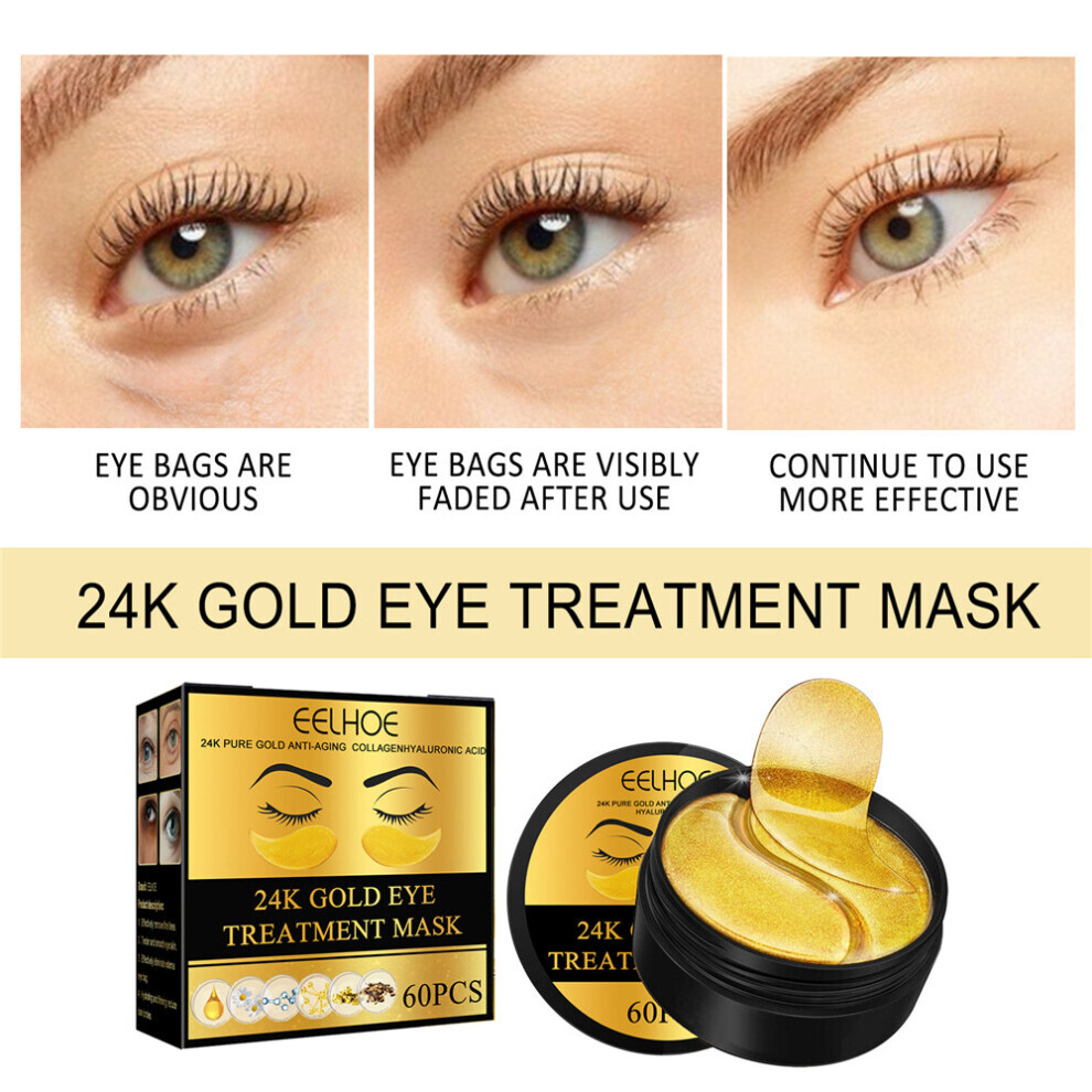24K Gold Eye Mask To Reduce Eye Bags Firm Moisturize