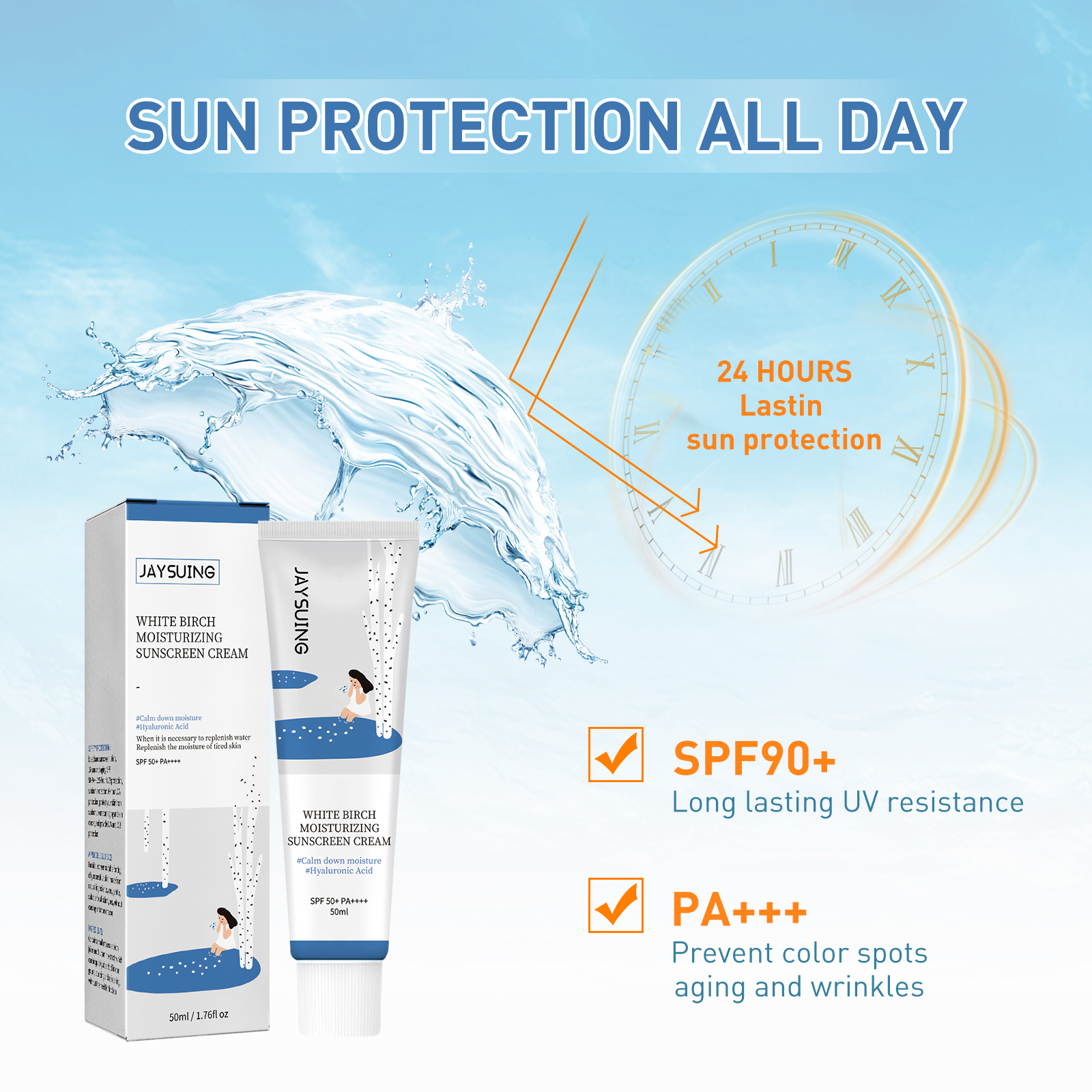 Protective Oil Control Cream UV Defense Moisturizing Refreshing Non Greasy For Daily Outdoor Face Care 50ml