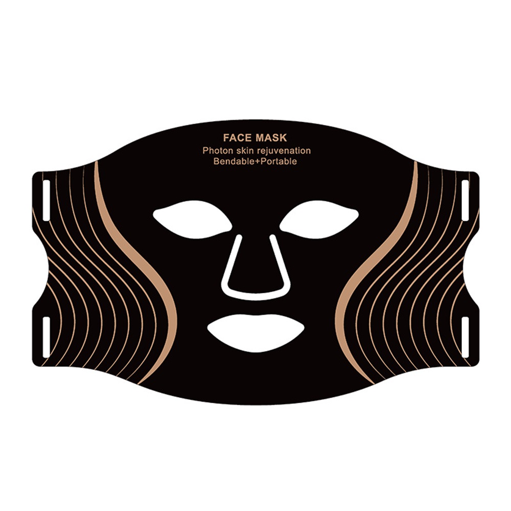(Only Light Therapy Face Masks) Silicone LED Face Mask 7 Colors Portable Photon Red Light Therapy Facial Mask for Anti-Aging Wrinkles Skin Rejuvenation Repair Skin Home Use Beauty Device