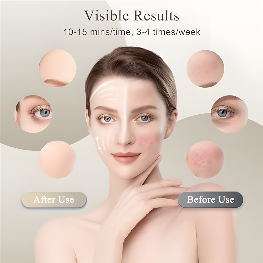 (Only Light Therapy Face Masks) Silicone LED Face Mask 7 Colors Portable Photon Red Light Therapy Facial Mask for Anti-Aging Wrinkles Skin Rejuvenation Repair Skin Home Use Beauty Device