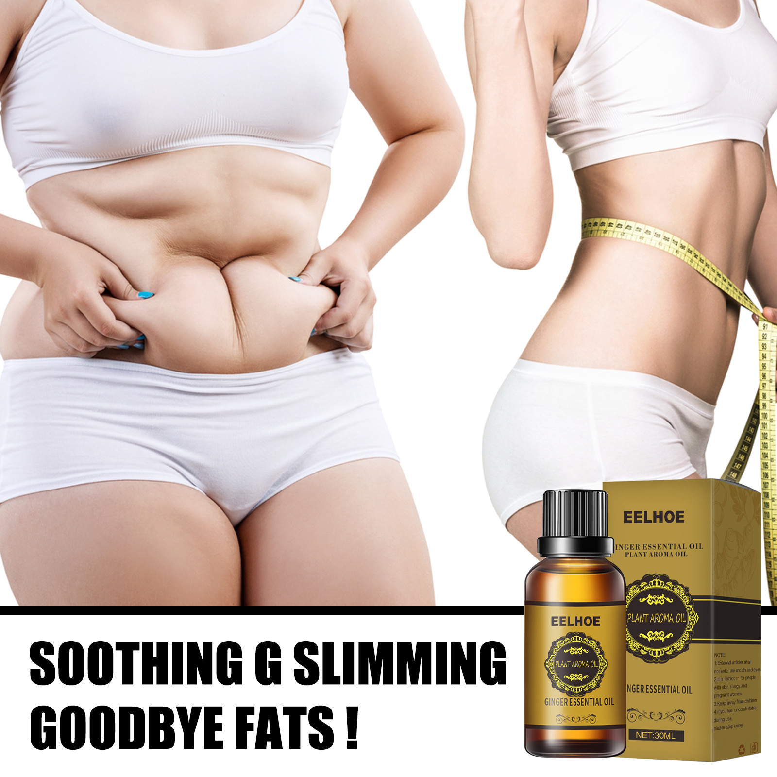 Ginger Essential Oil Body Massage Moisturizing Nourishing For Belly Waist Daily Skin Care 10ml