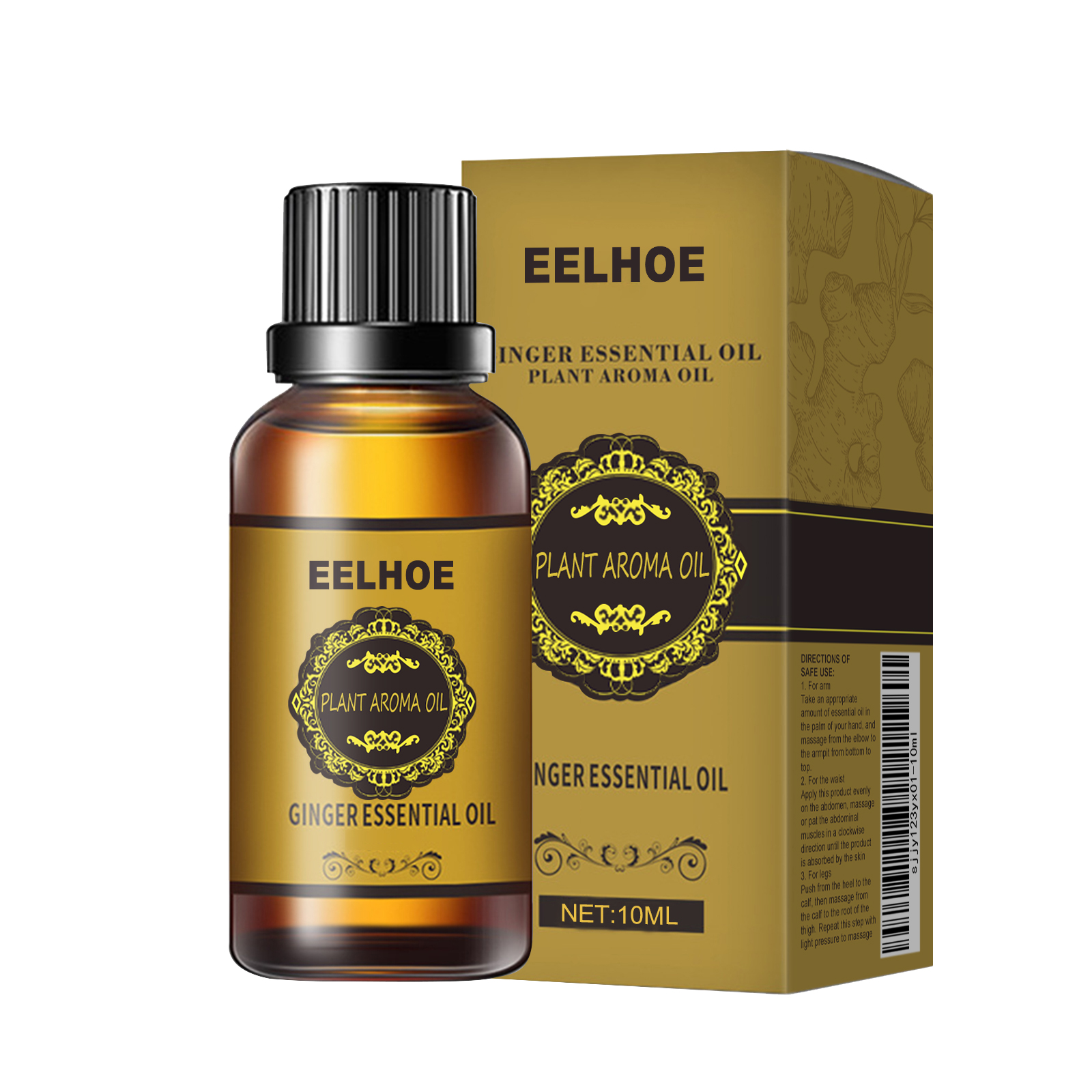 Ginger Essential Oil Body Massage Moisturizing Nourishing For Belly Waist Daily Skin Care 10ml