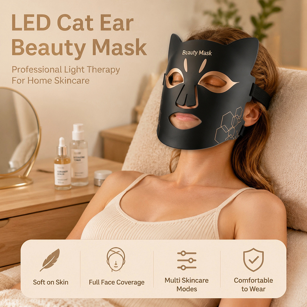 4 Colors LED Photon Face Mask Facial Beauty Mask LED Light Therapy Beauty Device Rejuvenation Brighten Skin Care Wireless Use