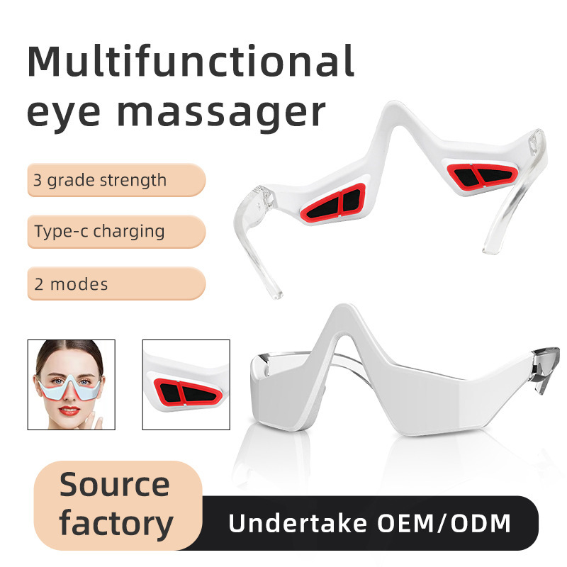 Beauty Device Eye Massager Relieves Eye Fatigue Eyes Massage Glasses Eye Fatigue Relief Massager Under-Eye Glasses Massager Red Light Therapy Anti-Aging
