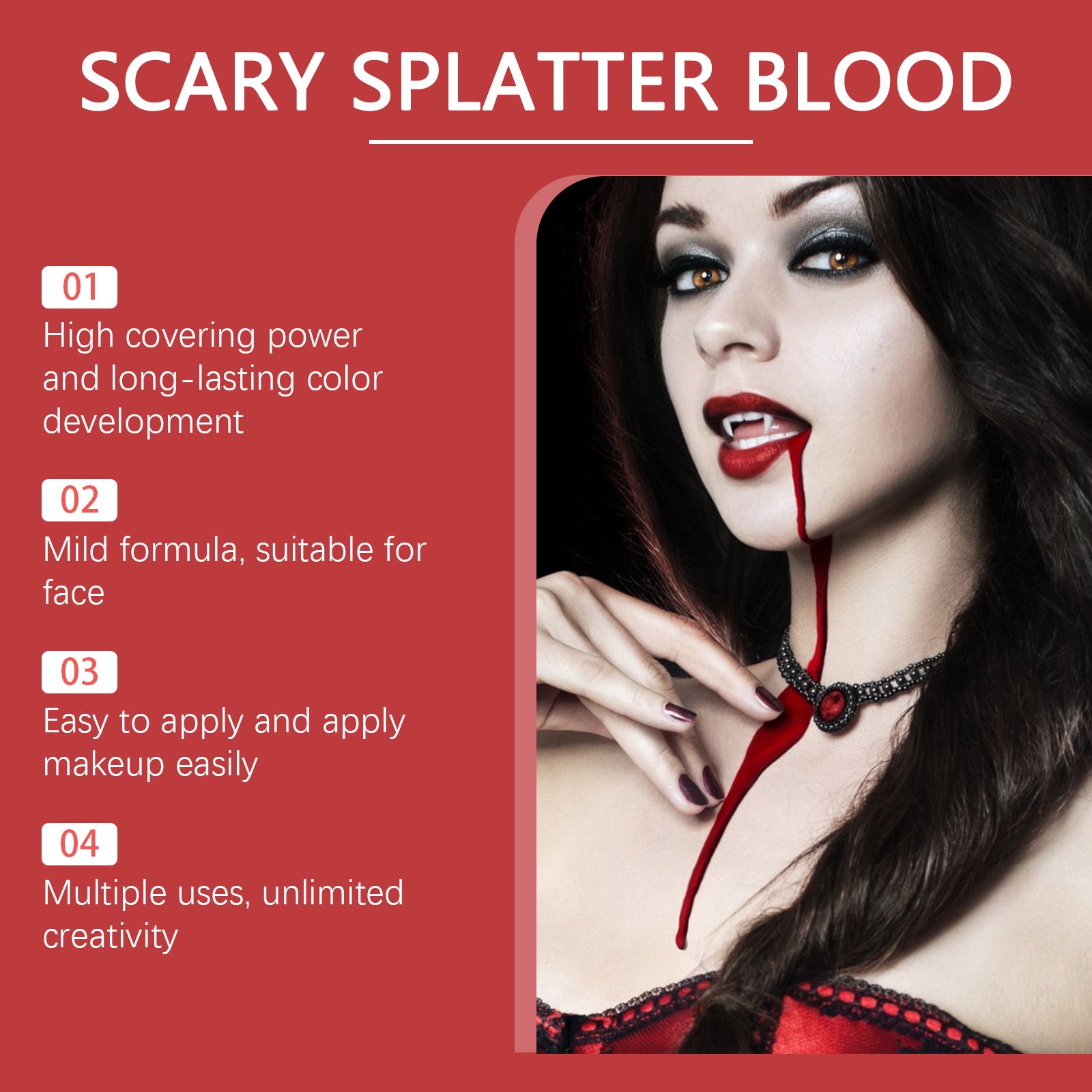 Halloween Fake Blood Kit Realistic Special Effects Makeup For Cosplay And Party