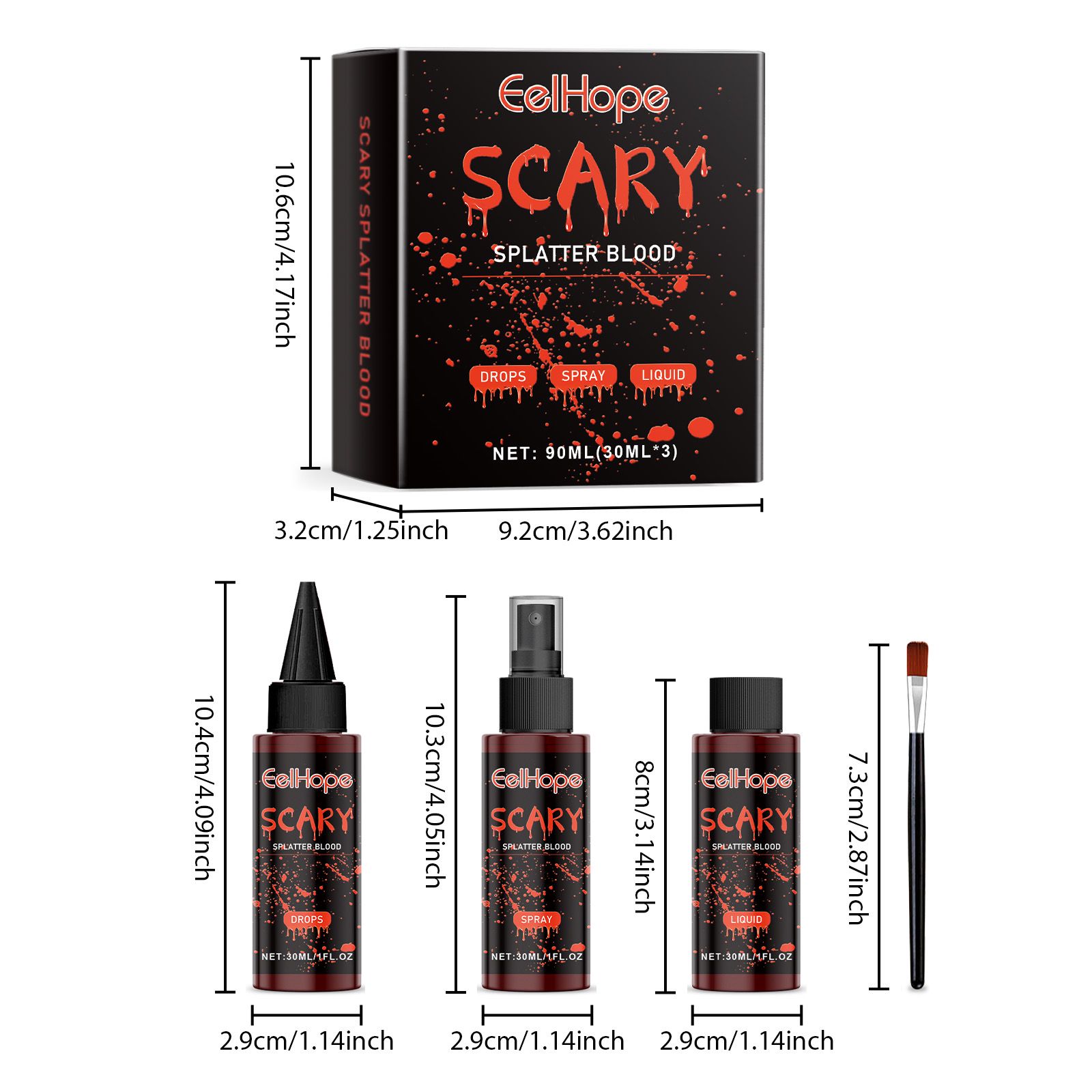 Halloween Fake Blood Kit Realistic Special Effects Makeup For Cosplay And Party