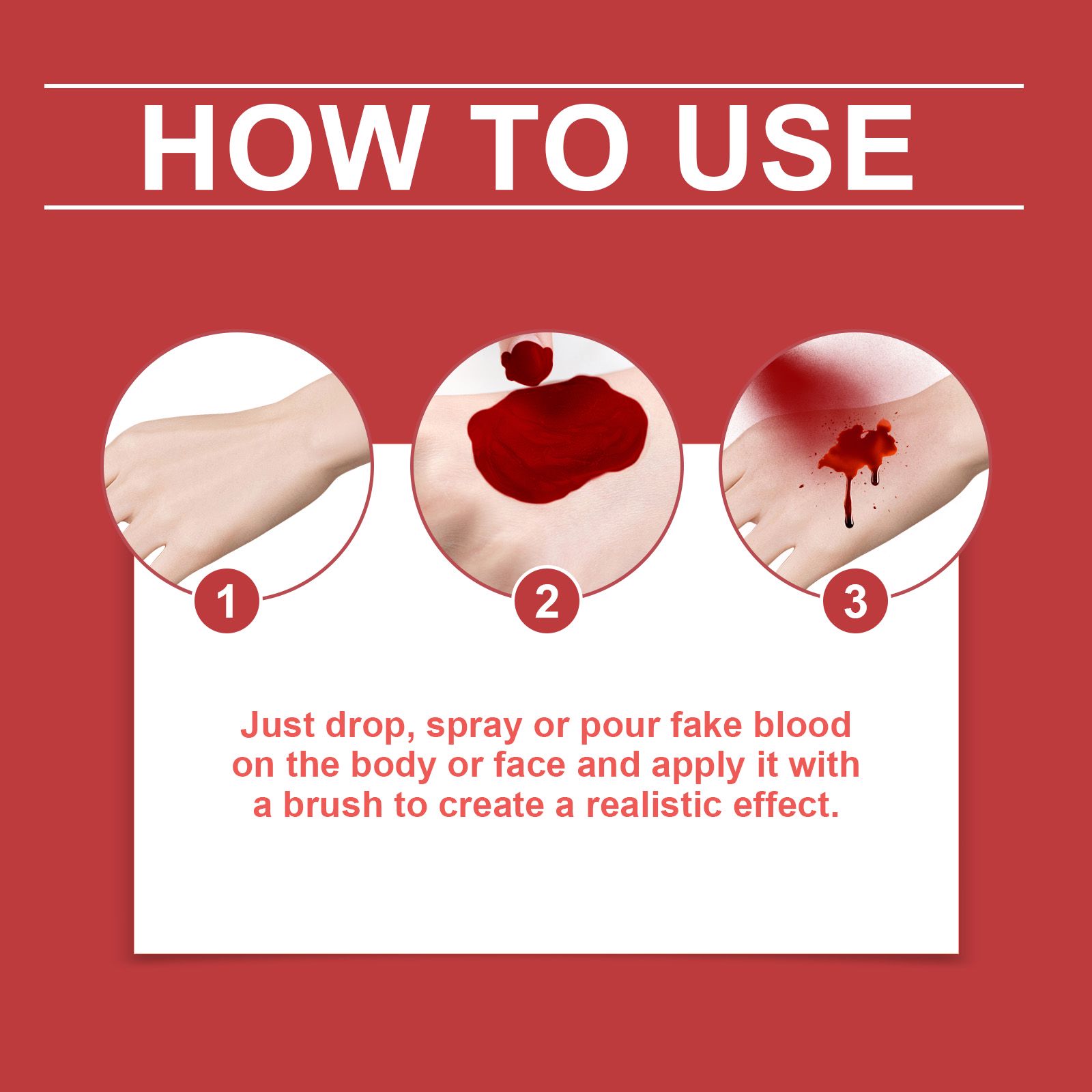 Halloween Fake Blood Kit Realistic Special Effects Makeup For Cosplay And Party