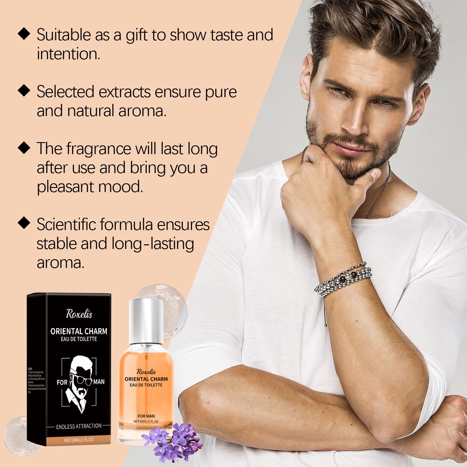 Men Eau De Toilette Lemon Sandalwood Fresh Long Lasting For Daily Wear Dating