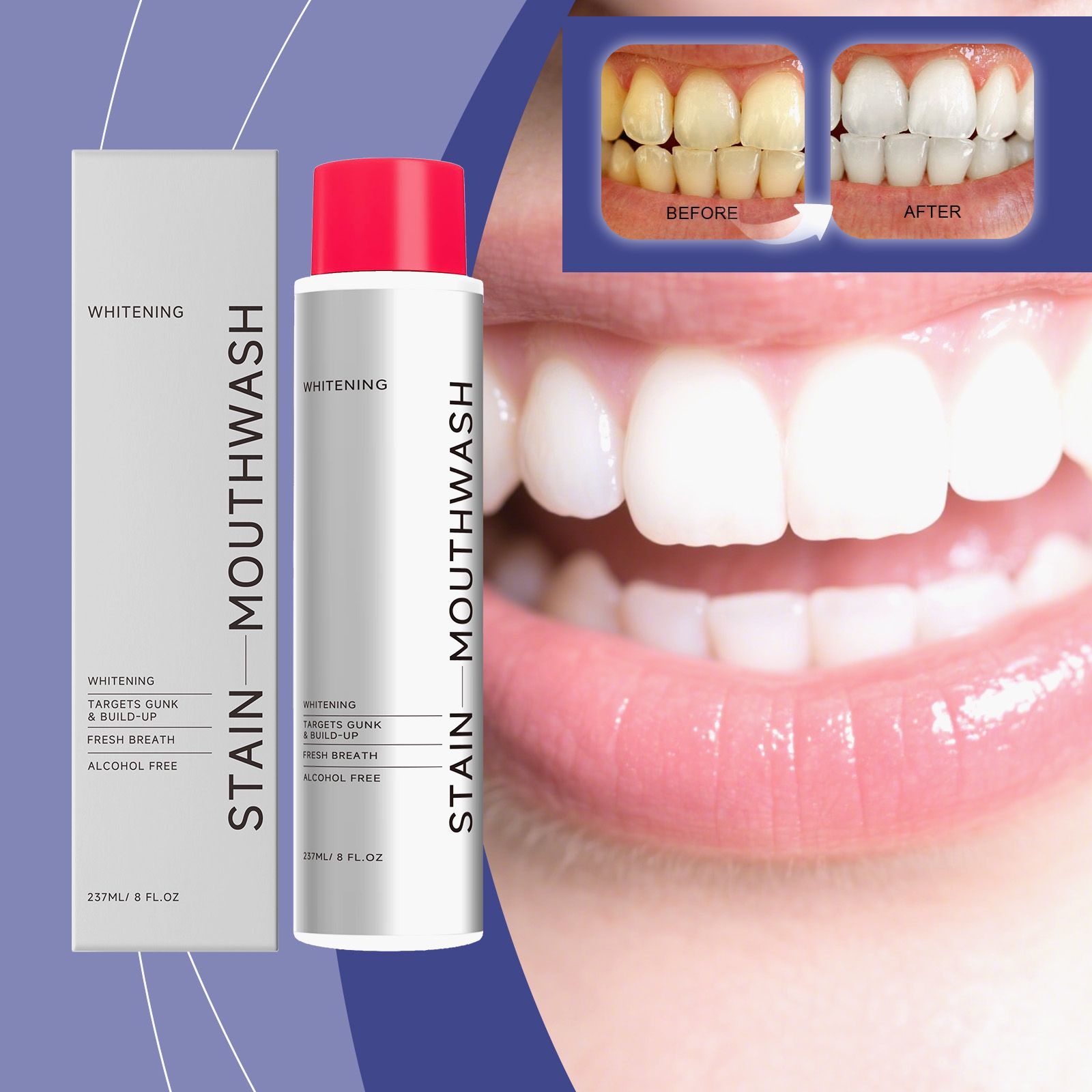 Mouthwash With Menthol And Hydrogen Peroxide For Fresh Breath And Daily Oral Care