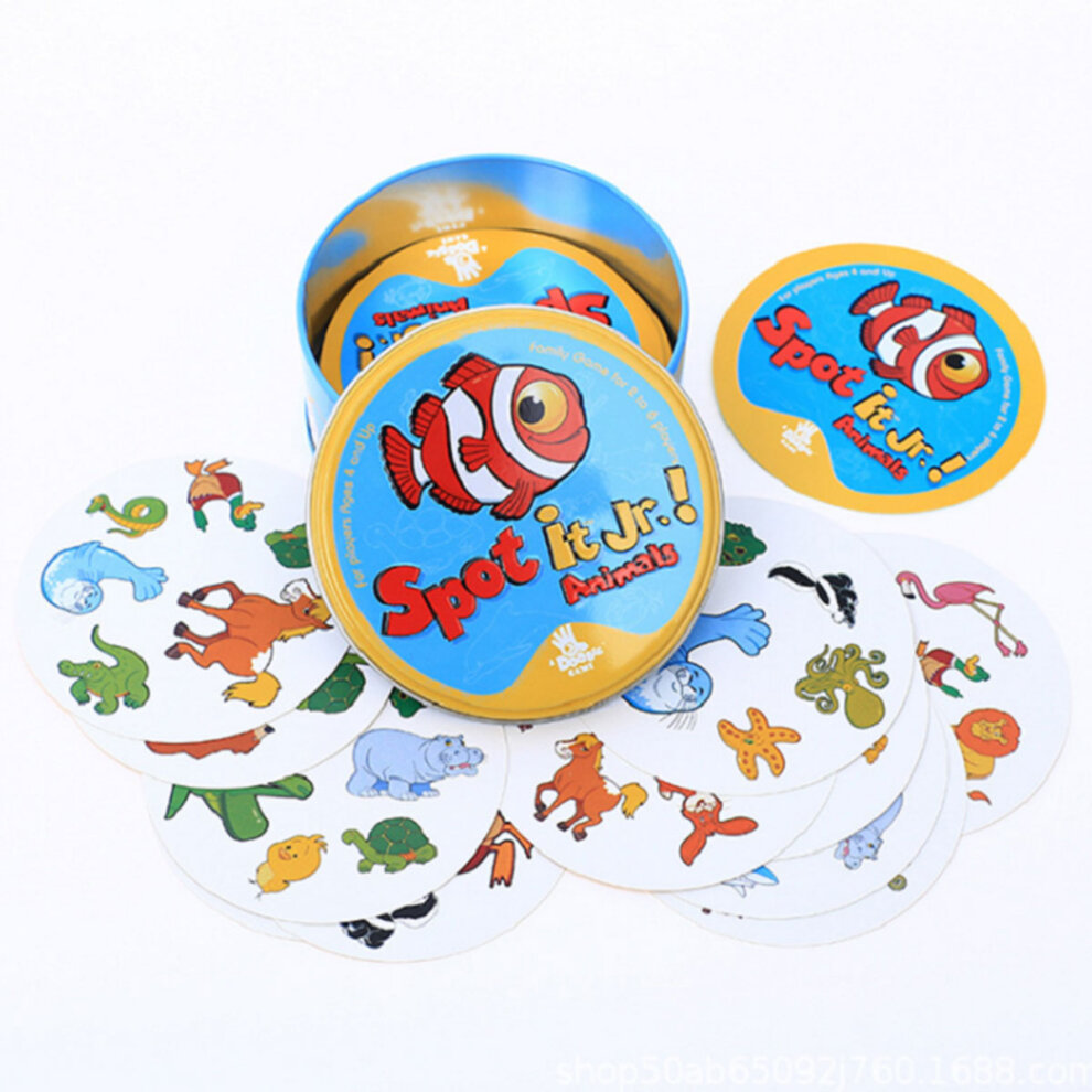 (Spot it Animals) Spot it Card Game For Family Kids Educational Party Game Fun 5 Games I