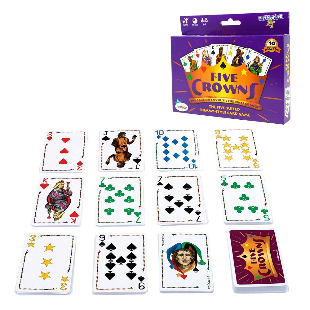 Five Crowns Card Game Family Board Game Fun Games for Family Game Night Home Party Playing with Kids Full English Version Xmas Gifts
