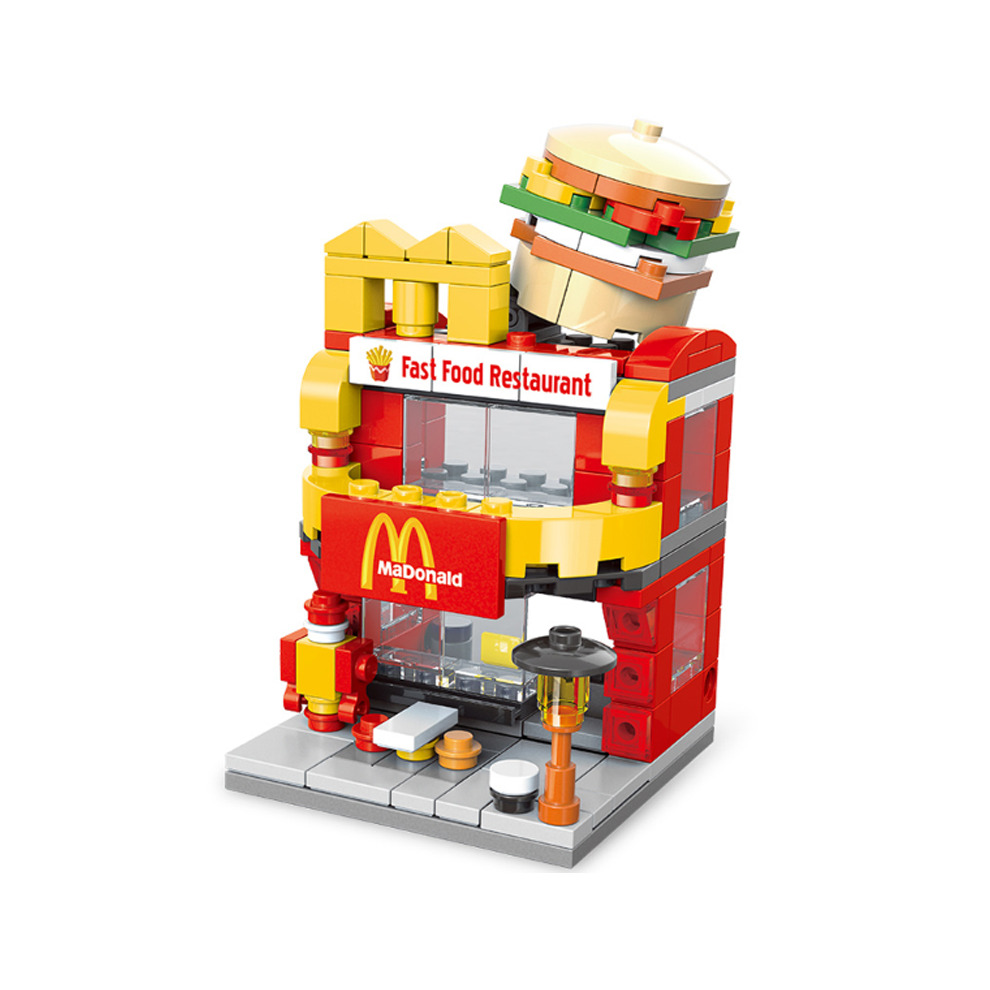 (Ice cream) City Street View Building Blocks Model Building For Children Toys Education Building Bricks Toy Christmas Gifts Compatible with LEGO