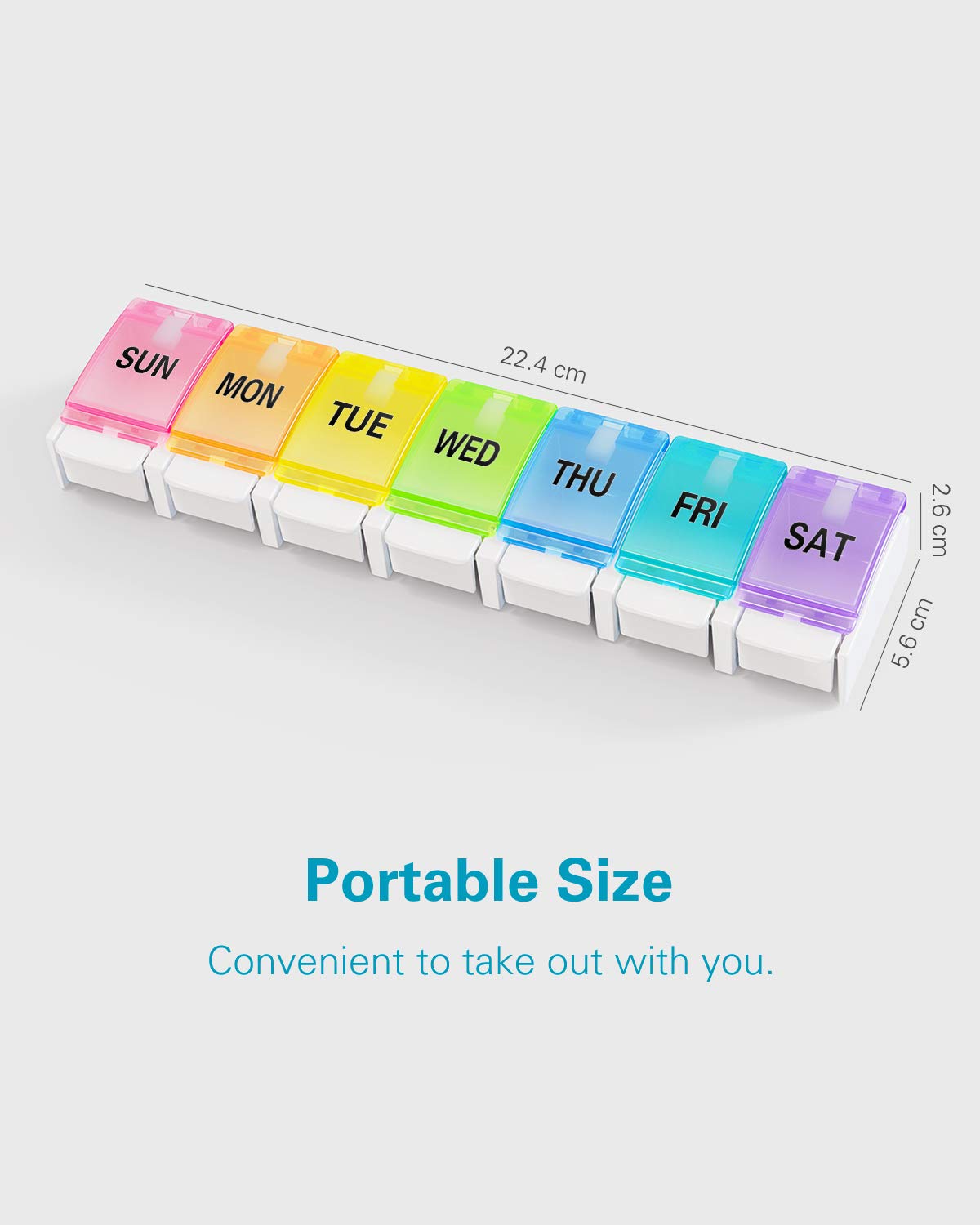 7 Day Pill Box Organiser Large with 7 Large Compartments - Once a Day