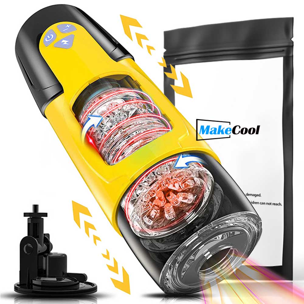 (Red) Automatic Male Masturbator Cup Adult Oral Pocket Pussy Sex Toys for Men Electric Masturberbate Stroker Toy Masturbation Adult Toys for Penis Stimulation with Vagina textured 7 Rotating 3 Vibrating Modes