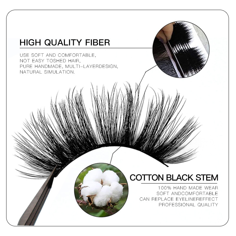 (c700) False Eyelashes Mink Eye Lashes 7 Pairs Extension Makeup Tools Long Wispy Fluffy Thick Natural Curling Party Look