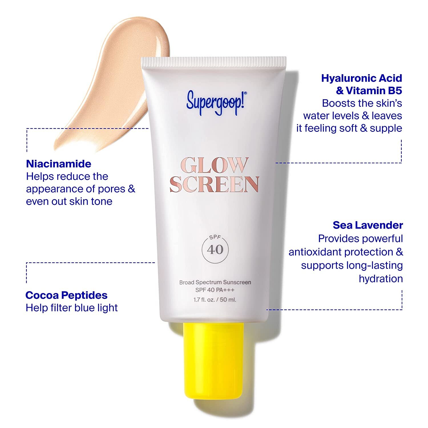 Supergoop! GLOW SCREEN Broad Spectrum Sunscreen SPF 40 PA++ 1.7 fl. oz.