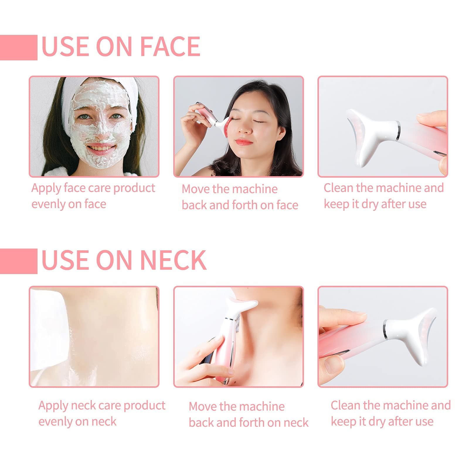 Face Neck Massager EMS Microcurrent Face Lift Device Skin Tightening Machine Neck Wrinkle Remove Anti-Aging Led Photon Therapy Red Light Therapy