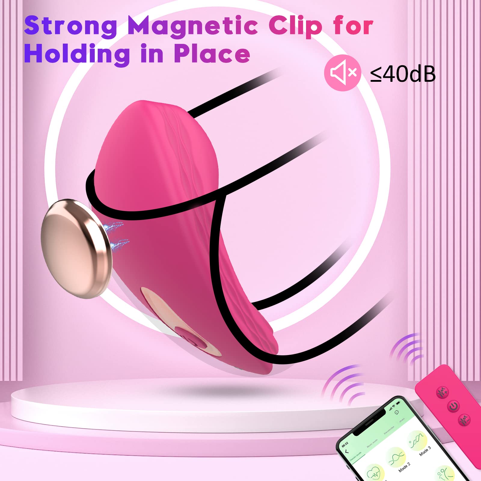 Wearable Vibrator Adult sex Toy for Women Clitoris Vaginal G-Spot Stimulator Magnetic Clip Vibrators with App